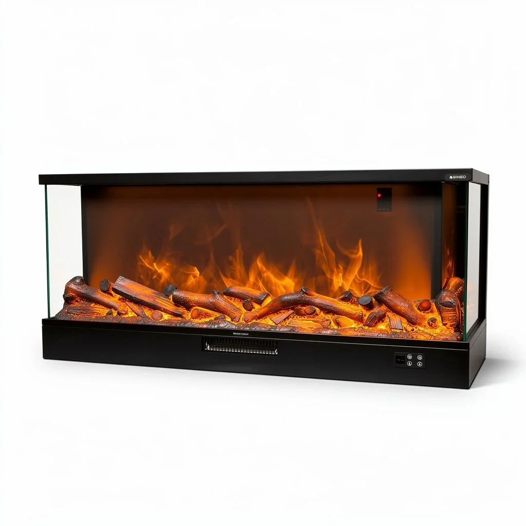 Kolmest küljest panoraamvaatega elektrikamin SINED Adige 180