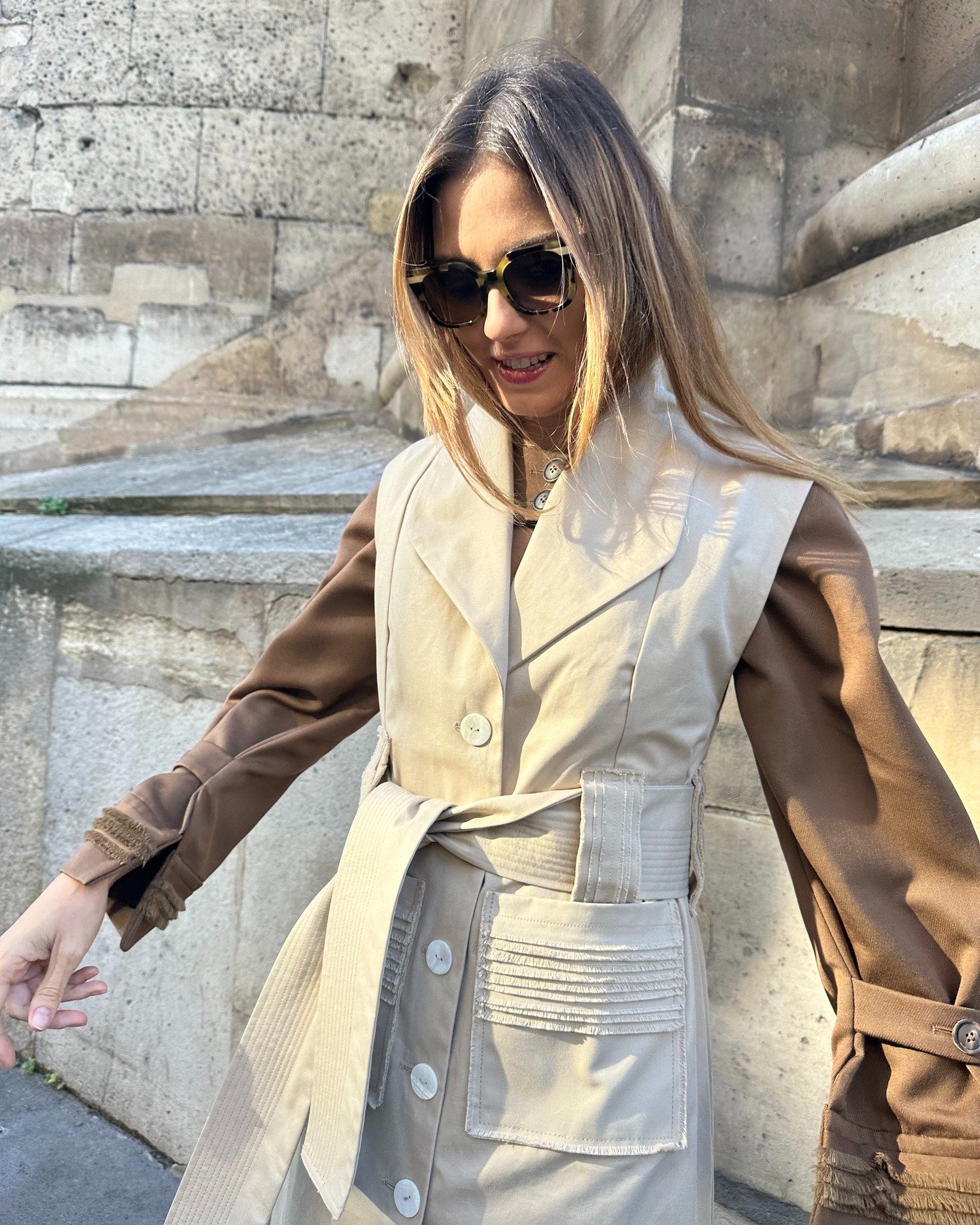 "The Nina Vest Coat Dress in golden hour light ✨

Crafted in premium trench coat cotton with subtle fringe details that move with you. Versatility designed into every stitch - wear it solo for modern elegance or layer it your way.

Tap to shop

