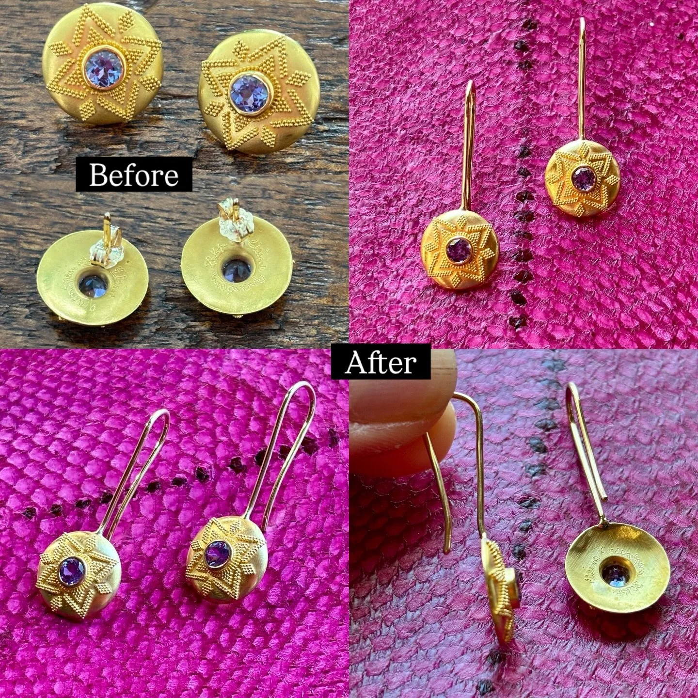 From traditional post earrings to long, sexy dangles. Love when a simple modification can turn something old and tired into NEW and exciting!

Do you have something that needs a simple fix like this?  Let&rsquo;s take a look at your jewelry box and r