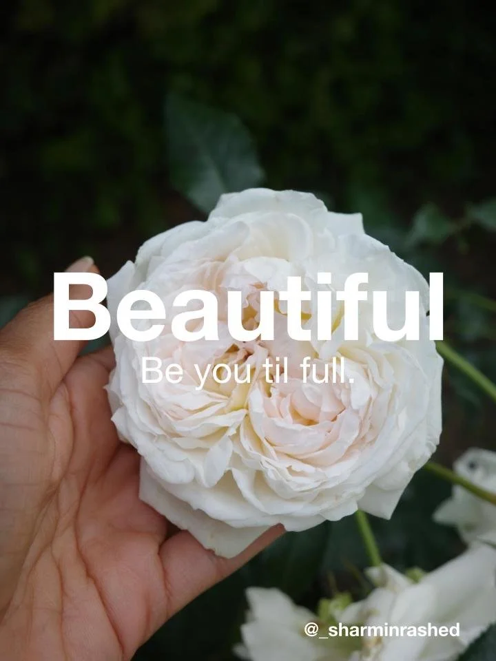 Being beautiful is you being you until you’re full. 

I love that as a way of defining a word we so regularly use to describe appearance. Full of your own values, your own voice, your own way of seeing things.

When you are able to show up fully, you