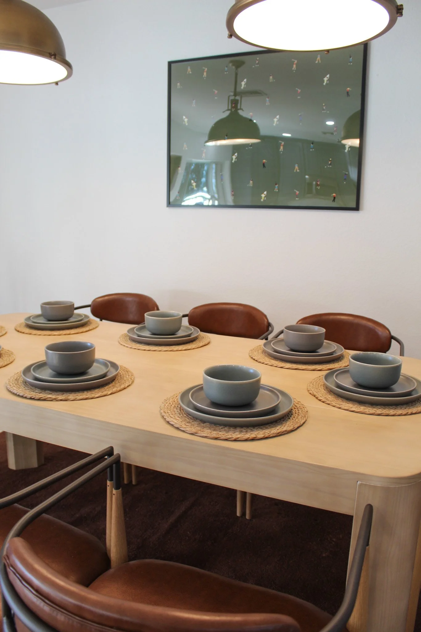 Short-term rental dining space designed for group gatherings