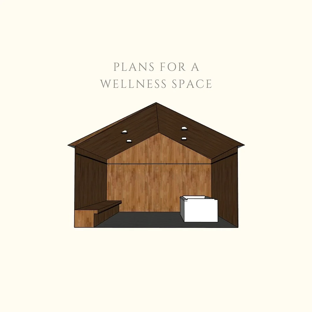 If you saw the #maison1975 project walkthrough, you heard about the wellness shed plans! Here they are in all their glory. It&rsquo;s going to be even better in person 😍&nbsp;if you missed the walkthrough, check it out in the Maison 1975 story highl