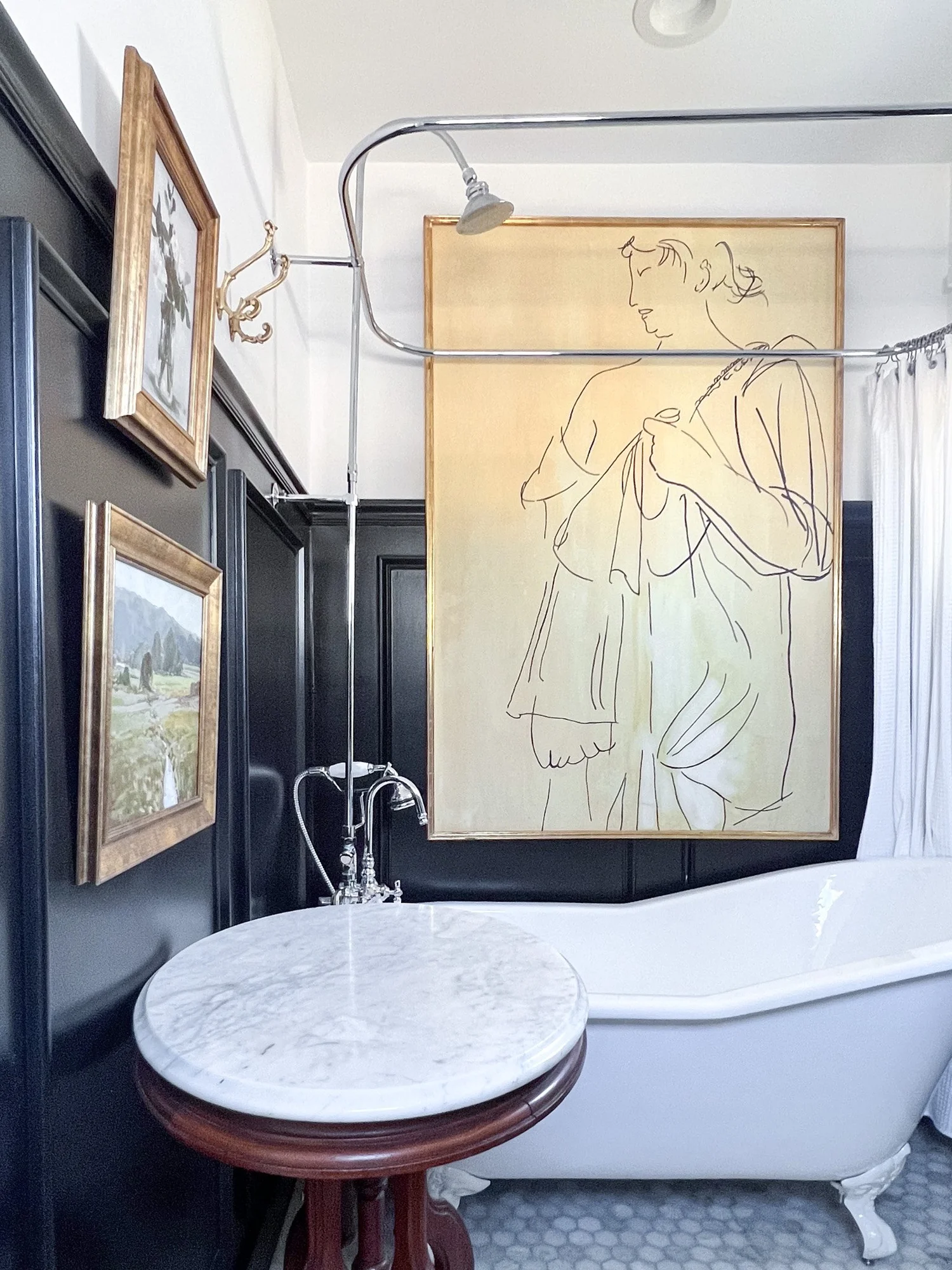 Bathroom vanity with European antique details