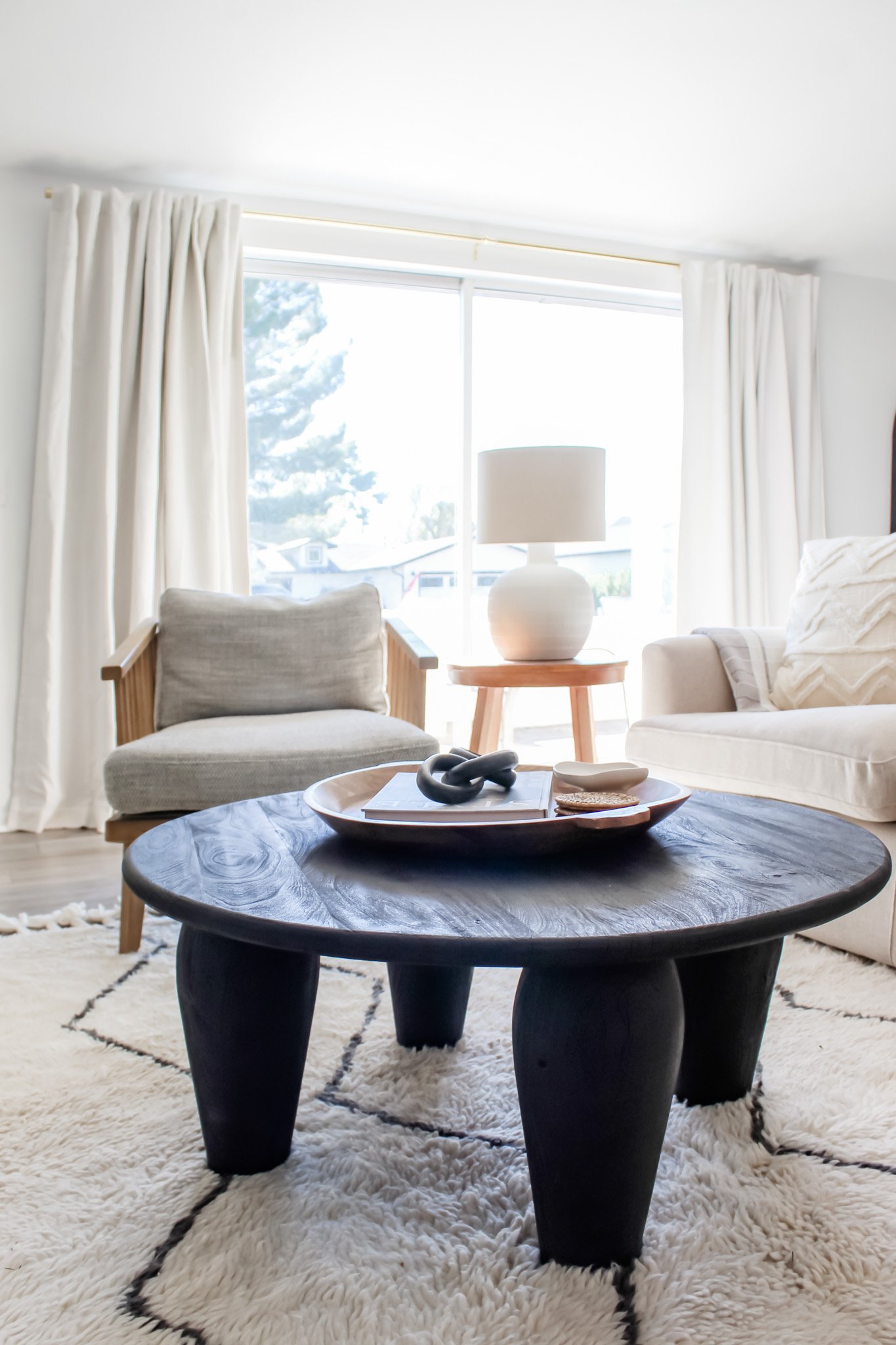 Living room corner with layered textures