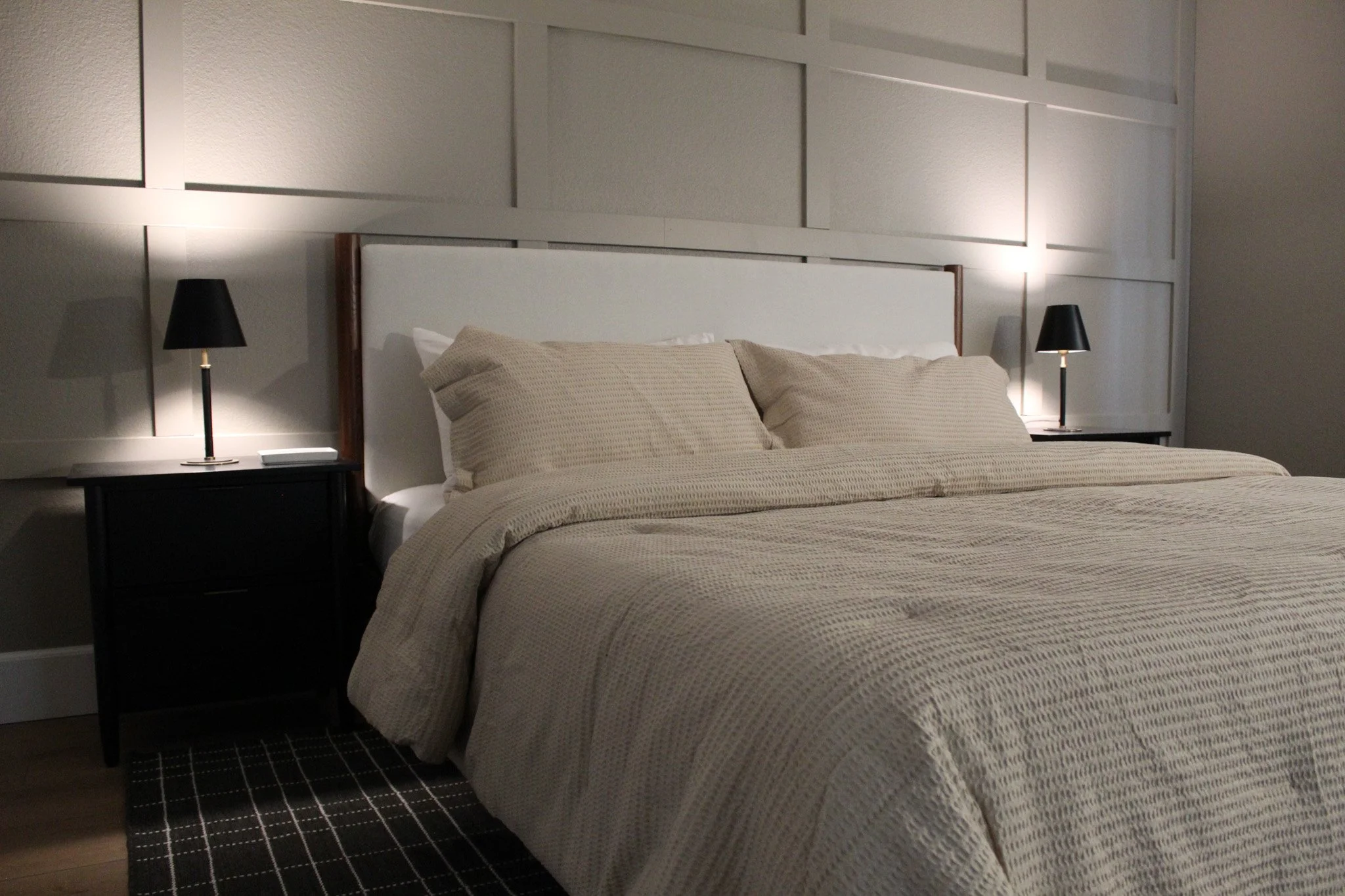 Luxury Airbnb bedroom interior design focused on comfort