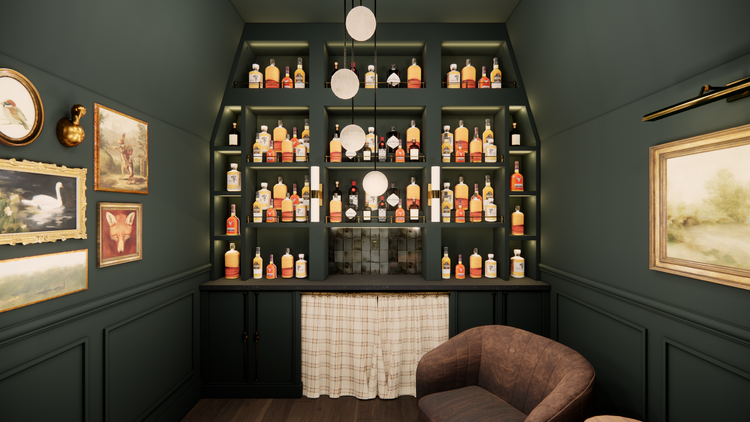 Whimsical Art Deco Bourbon Lounge