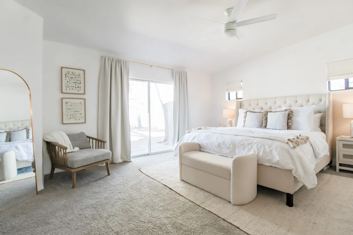 Bedroom corner with collected pieces