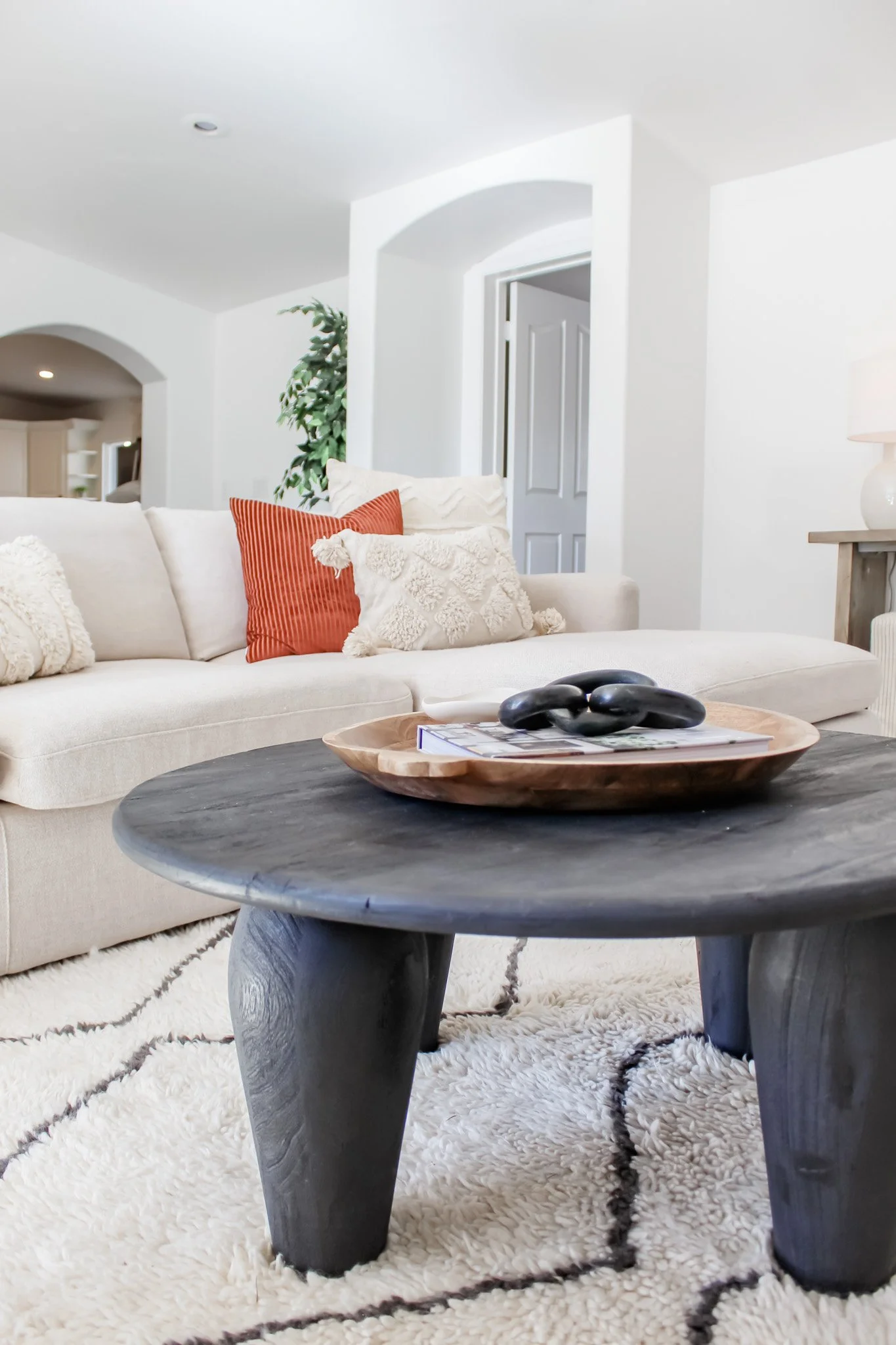 Dining space styled for gathering