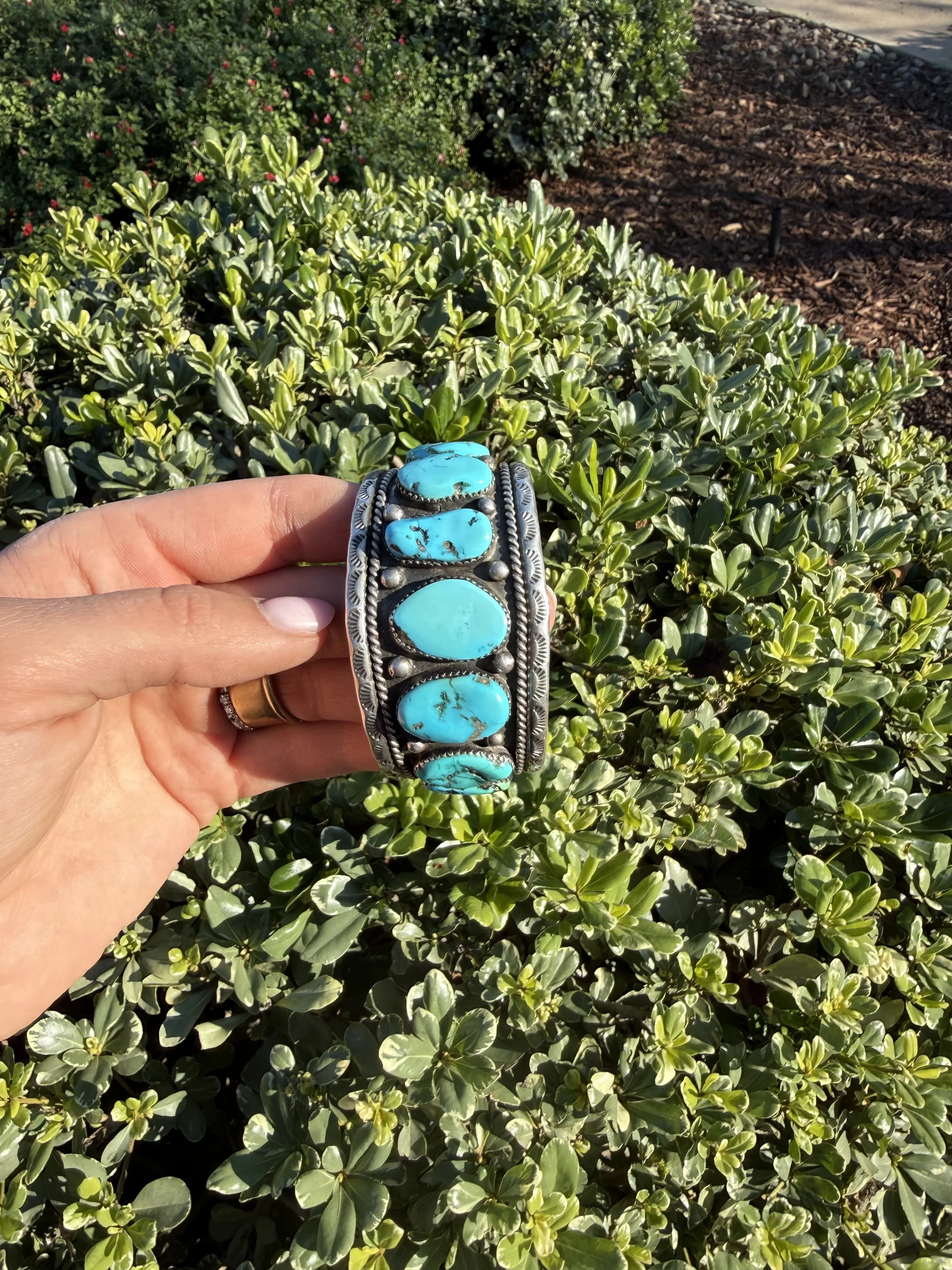 9 Stone Turquoise Cuff