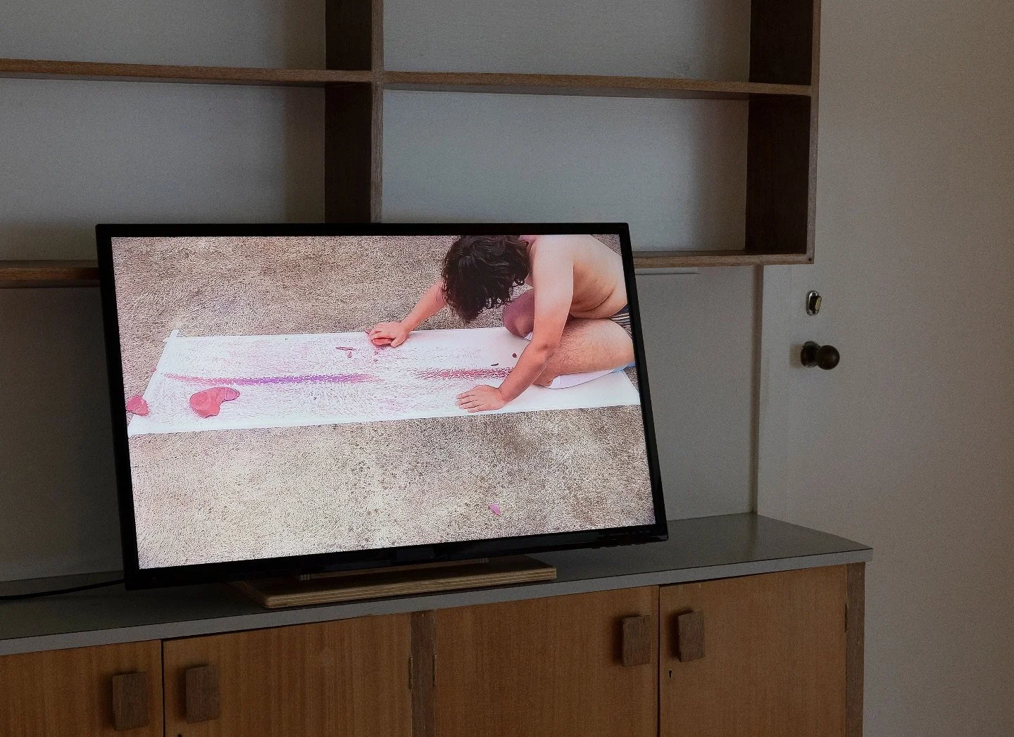 Chest reveal 

Erasing/drawing with wax cast of pre-op chest 

Performance video showing in &lsquo;transcript&rsquo; at @penrithregionalgallery 

Photo: Silversalt