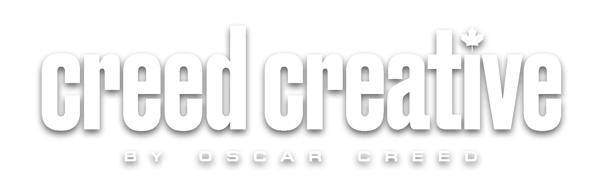 Black and white logo for 'Seed Creative by Oscar Creed' with a maple leaf icon above the letter 'i' in 'creative'.