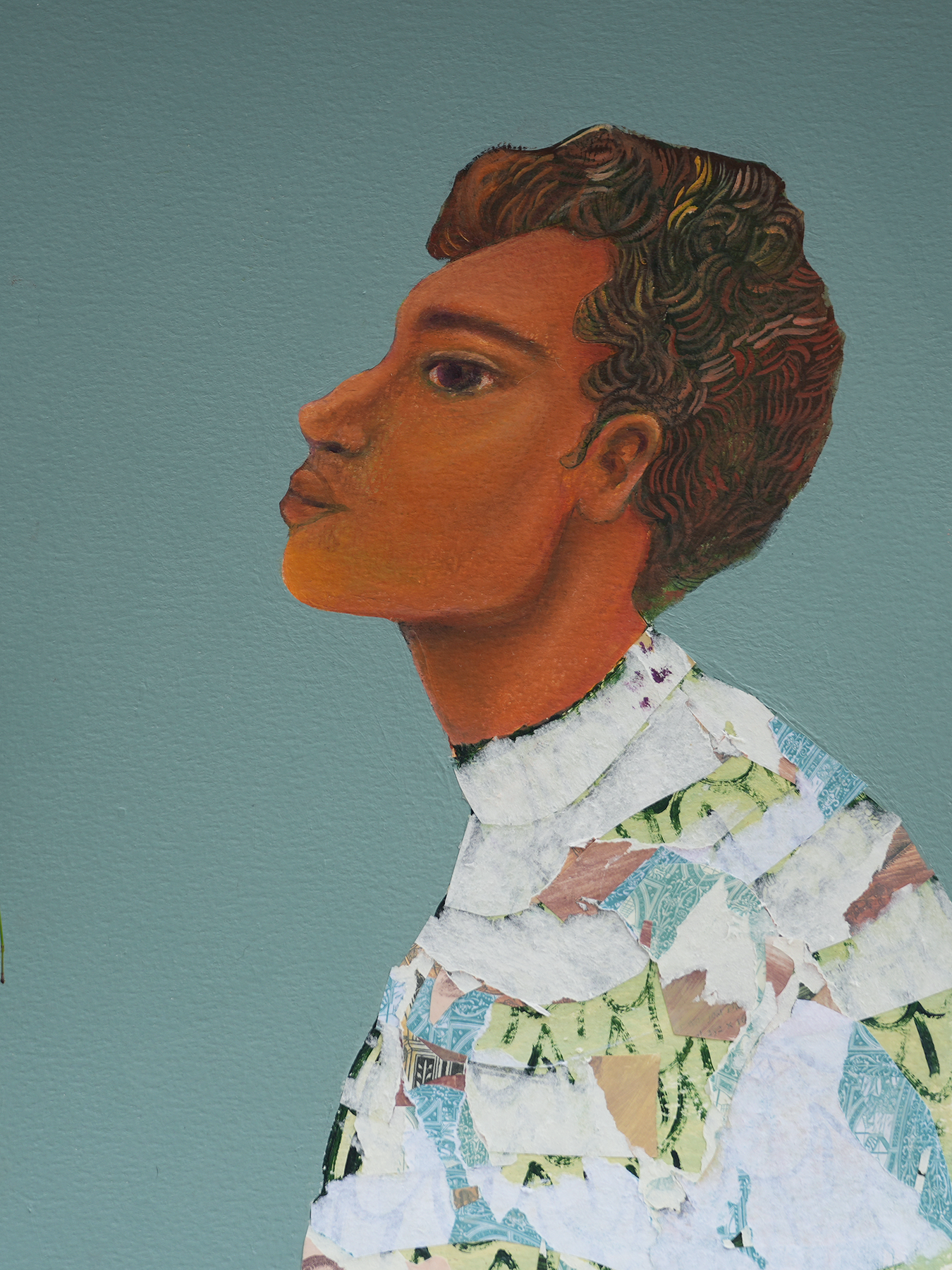 Softs, 12 x 16 in, acrylic, oil, ink, transfer on paper, 2025