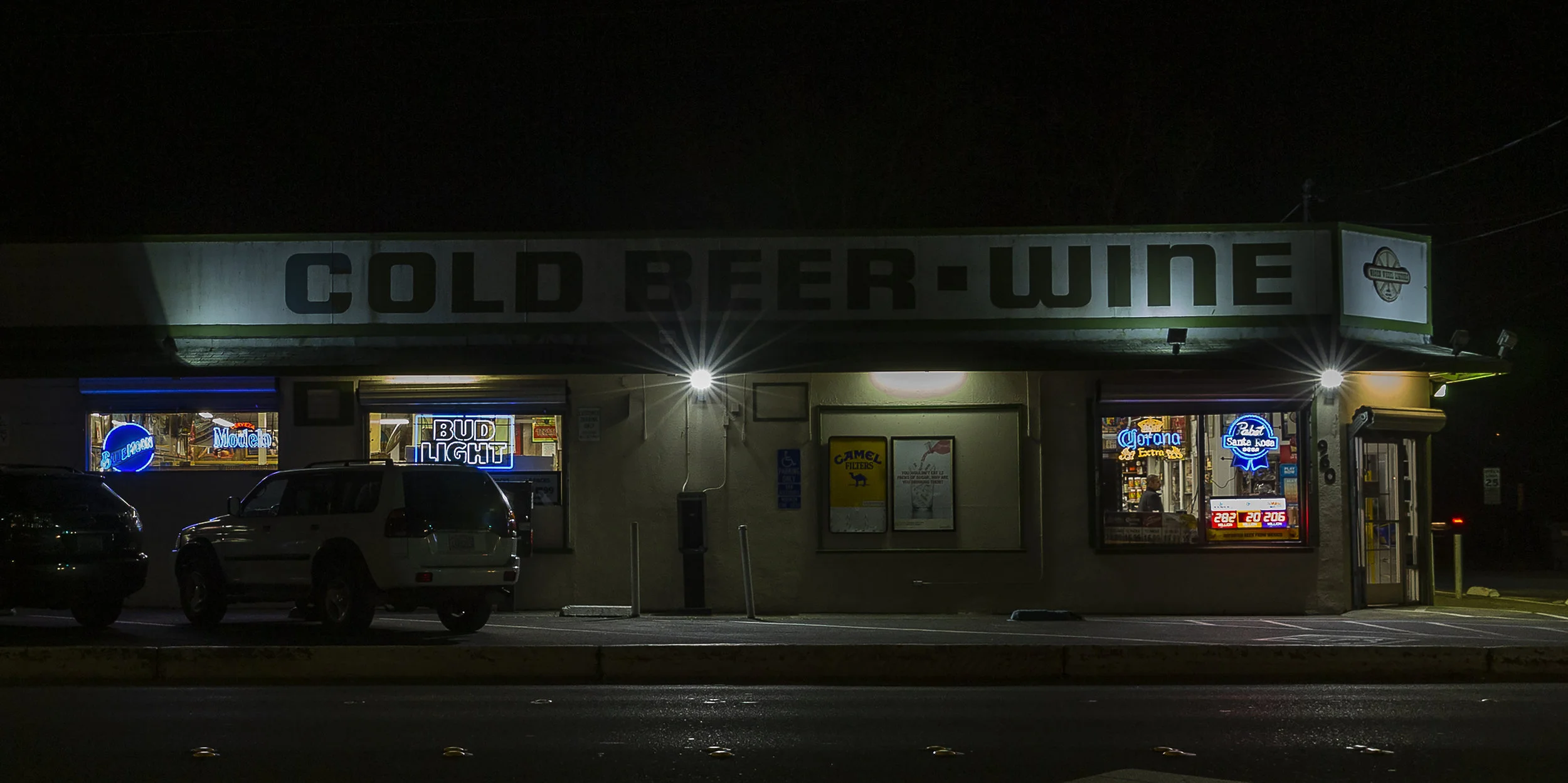  Cold Beer Wine No 2, 2019  Excerpt from  Neon Liquor   7 x14 inches  Archival inkjet print    