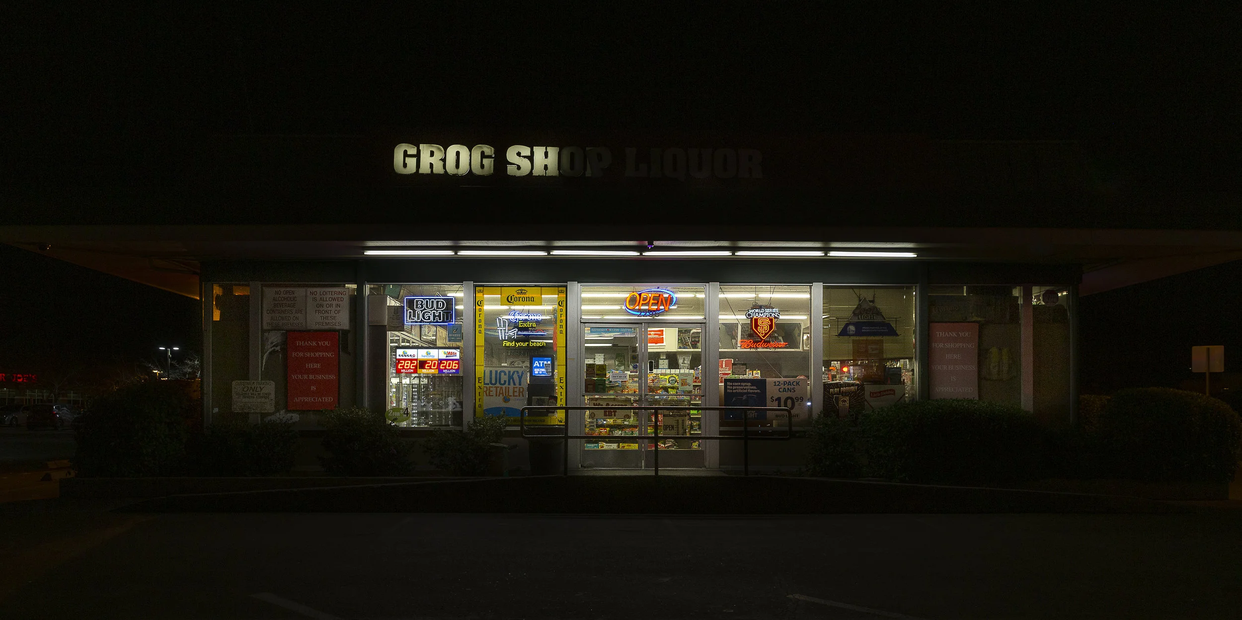  Grog Shop No 3, 2019  Excerpt from  Neon Liquor   7 x14 inches  Archival inkjet print    