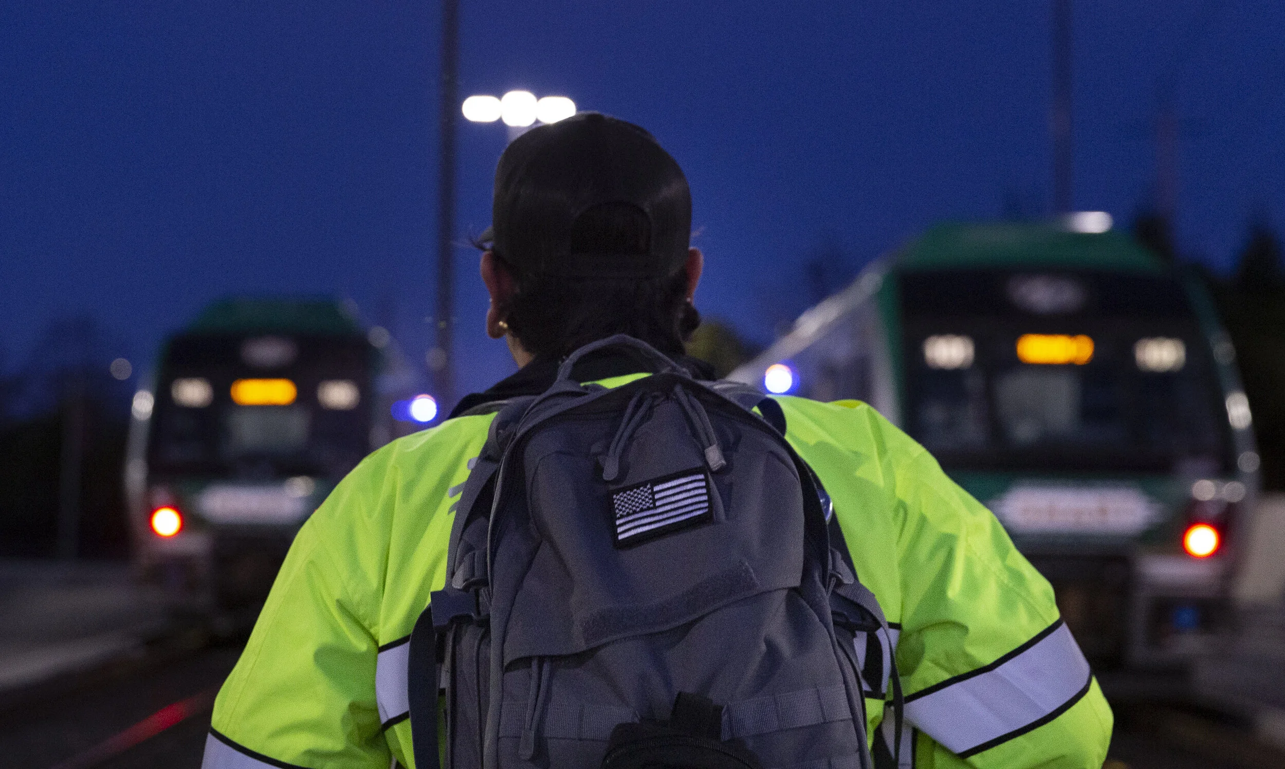 Joseph Torrigino-Baca walks in the train yard to board the train on Jan. 5, 2020, in Santa Rosa, CA. (Photo: Genesis Botello)