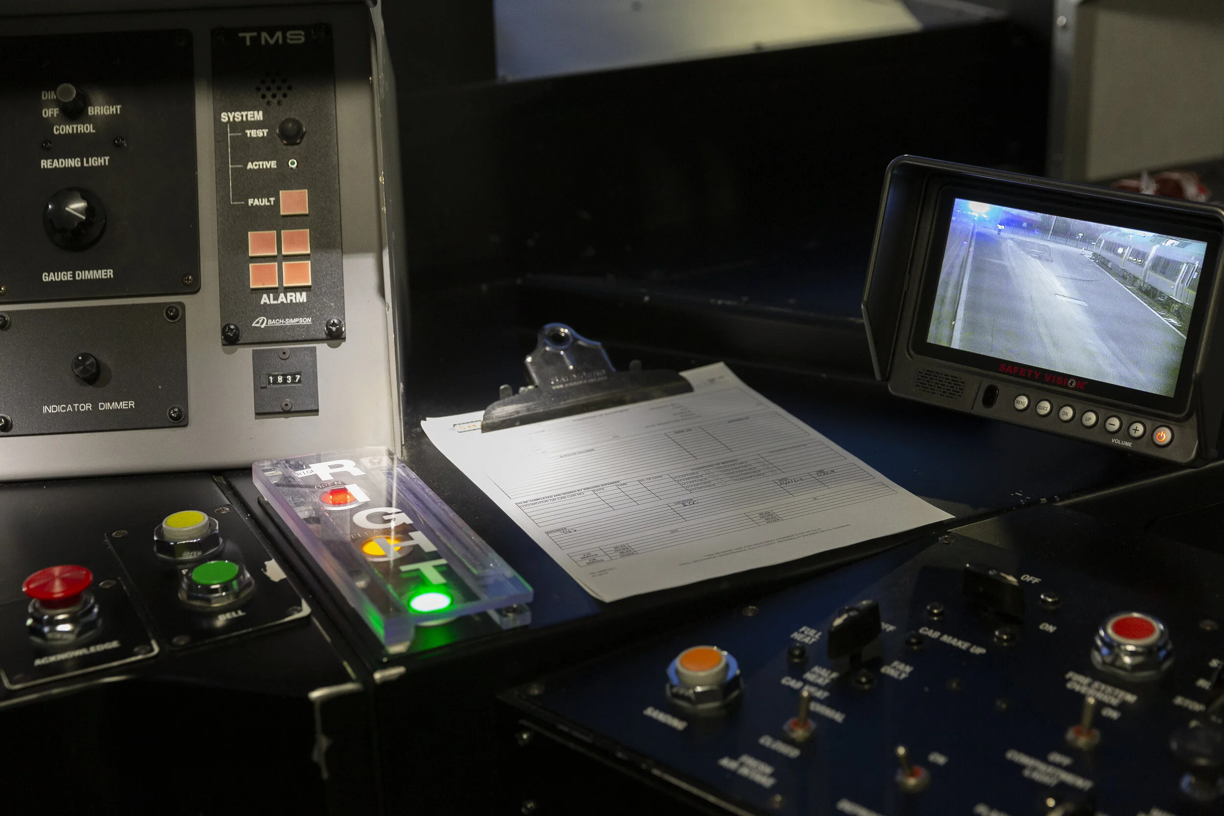 Daily log and equipment for the SMART train conductor-engineers. (Photo: Genesis Botello)