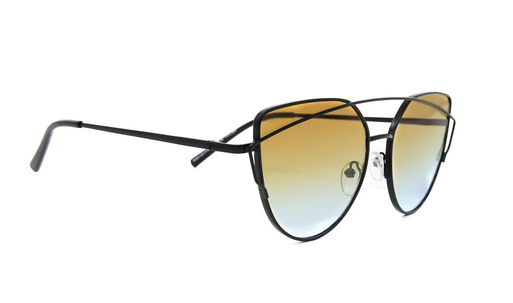 Pair of black sunglasses with tinted lenses