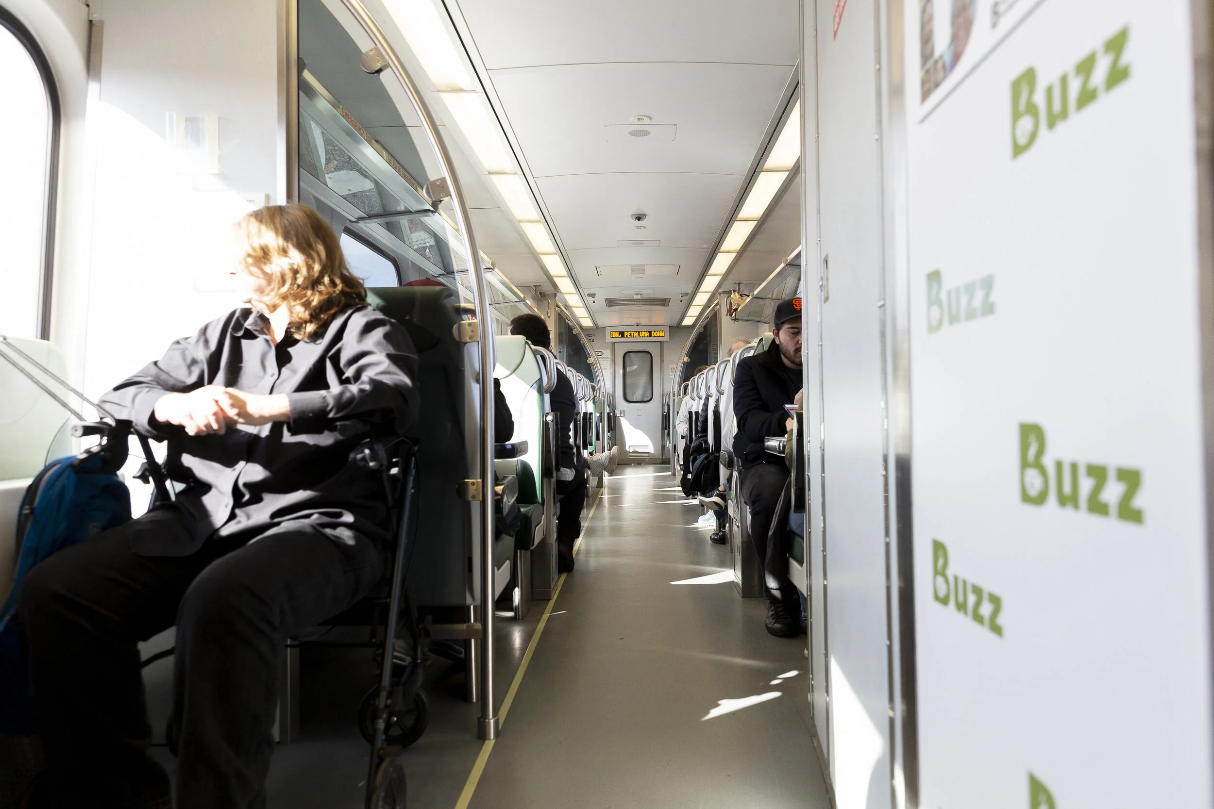 SMART train passengers enjoy the ride on Sunday, Jan. 5, 2020. (Photo: Genesis Botello)