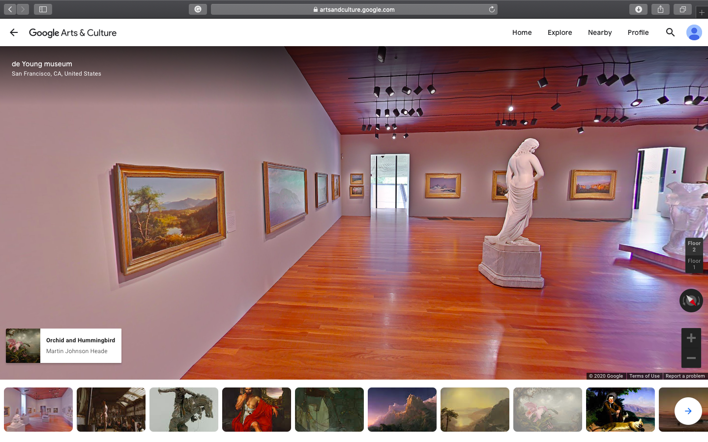 Virtual de Young Museum of San Francisco tour.