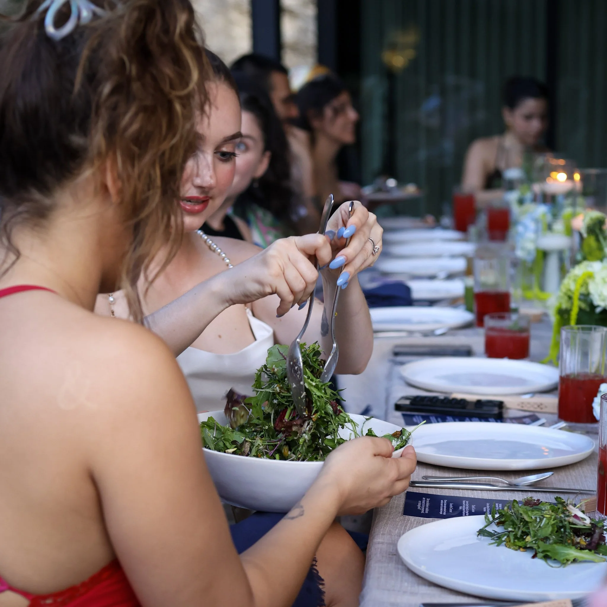 Guests enjoying dinner; ATX Supper Club for Fable Home, May 2025