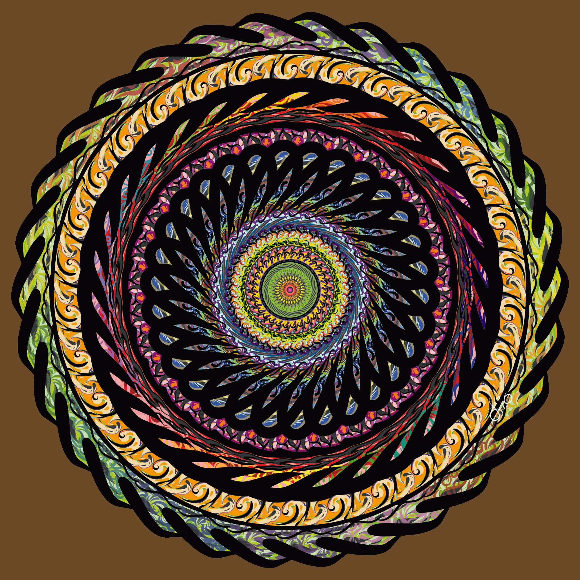 With the outer rainbow section done individually by hand, this layered piece took approximately 40 hours by guess, and spanned many streams. Zoom to appreciate the details and layers of this one.