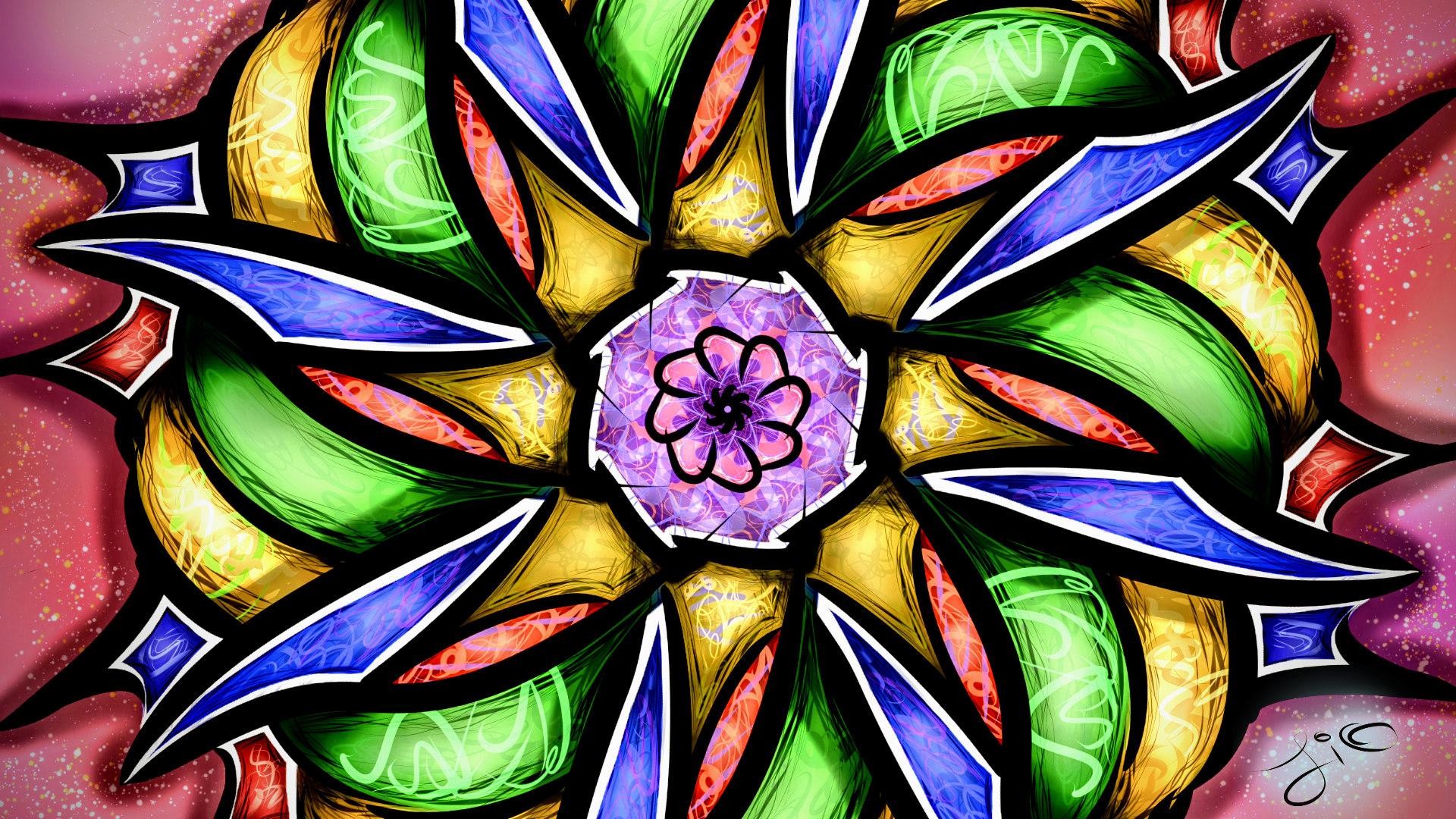 Click through slideshow: This is one of Lio's favorite geometric designs for sub wallpapers. The vibrant detailing snatches you in and mesmerizes you. The shading here is incredible. These pieces take hours or even days to create.