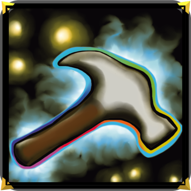 Icon Style emote of a "ban hammer" for Lio's Discord Server.
