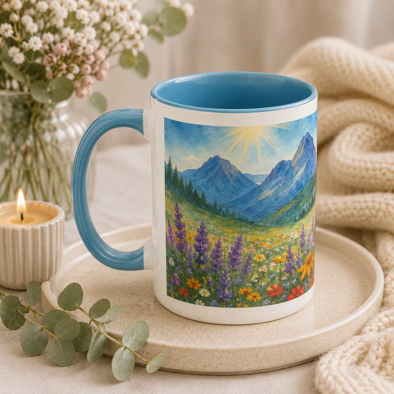 Sunrise in the Wildflowers Mug 15oz
