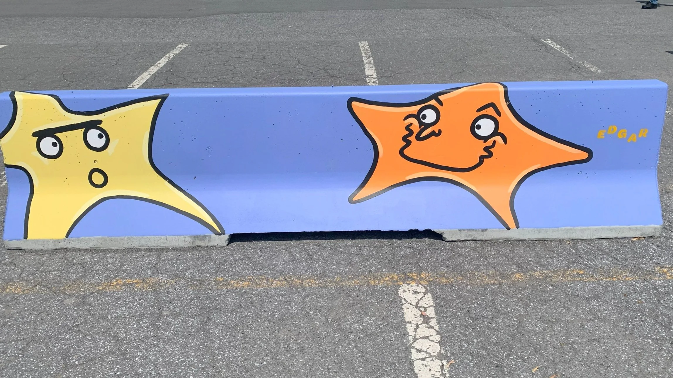 jersey avec une murale exterieur peint une fresque exterieur peint par un muraliste edgar artiste, étoiles