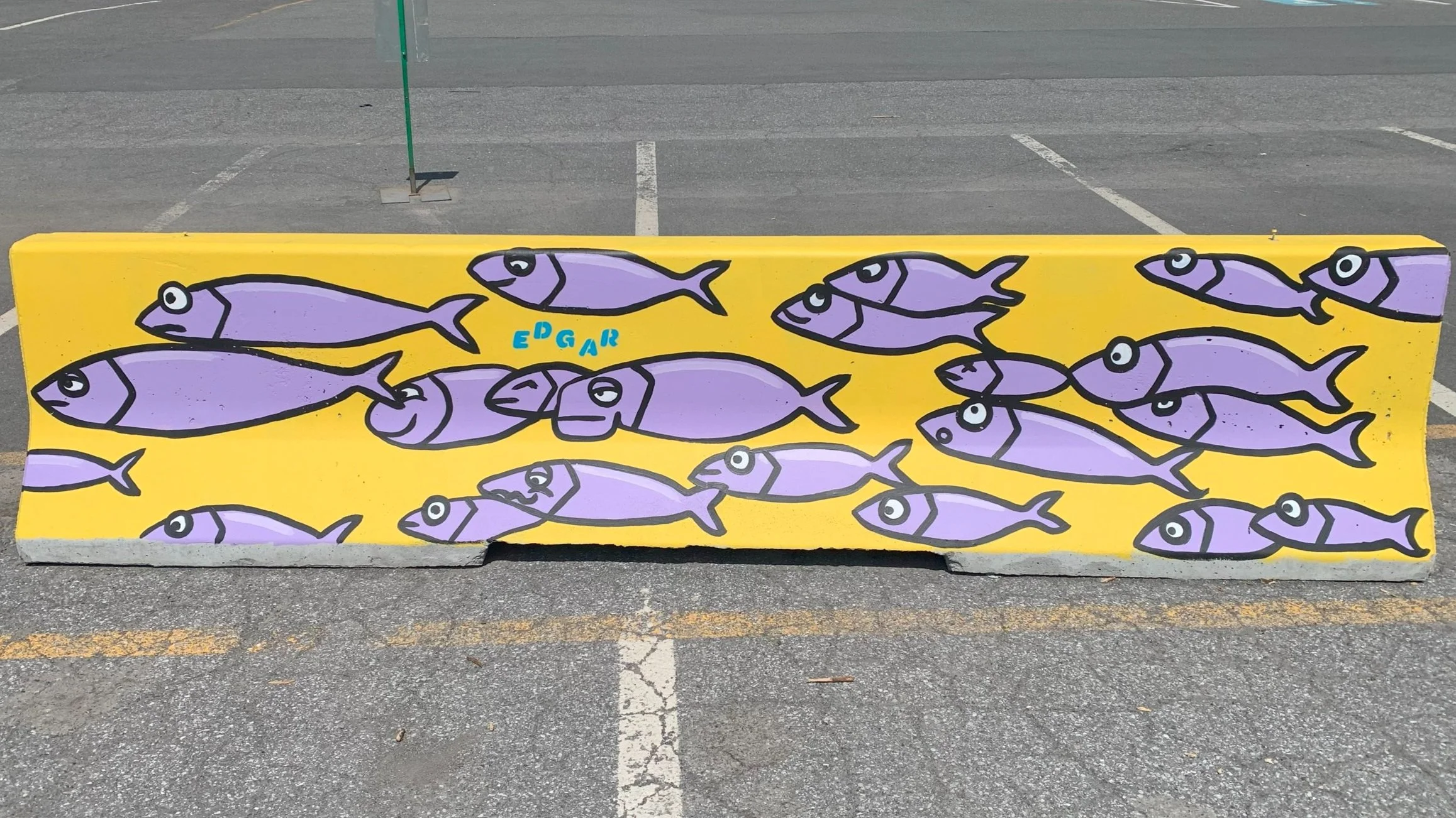 jersey avec une murale exterieur peint une fresque exterieur peint par un muraliste edgar artiste, poissons