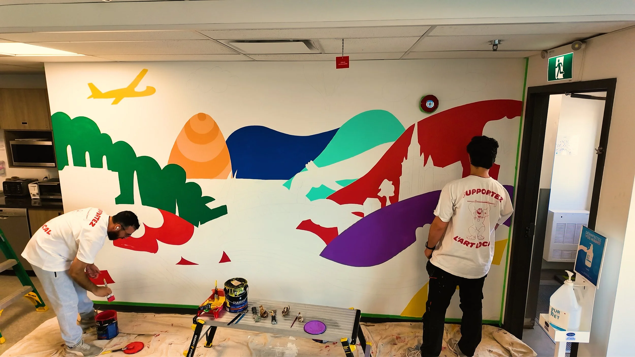 mural cafétéria pour l'entreprise delta star à st-jean sur richelieu