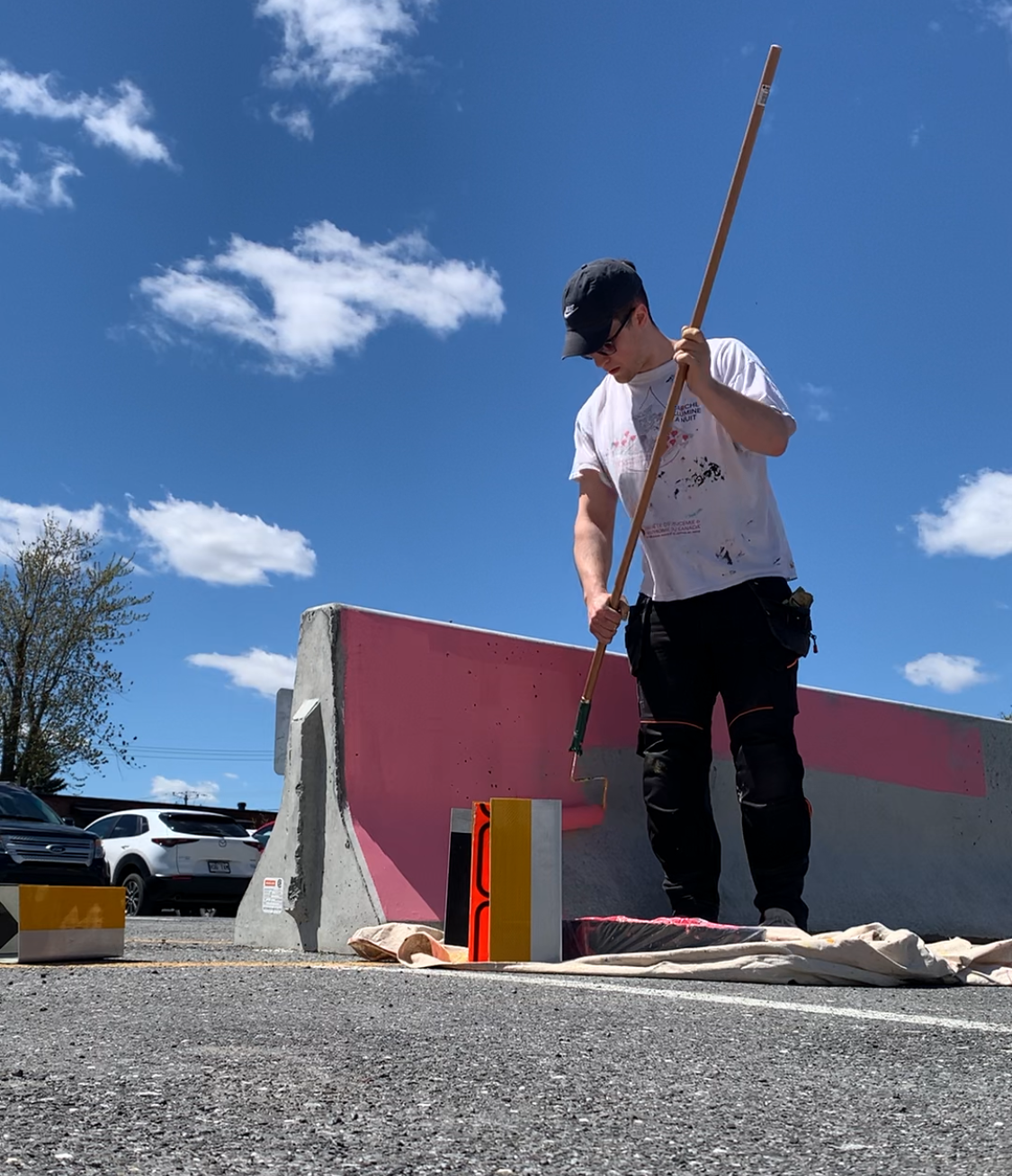 edgar entrain de peindre murale exterieur fresque exterieur, artiste peintre muraliste