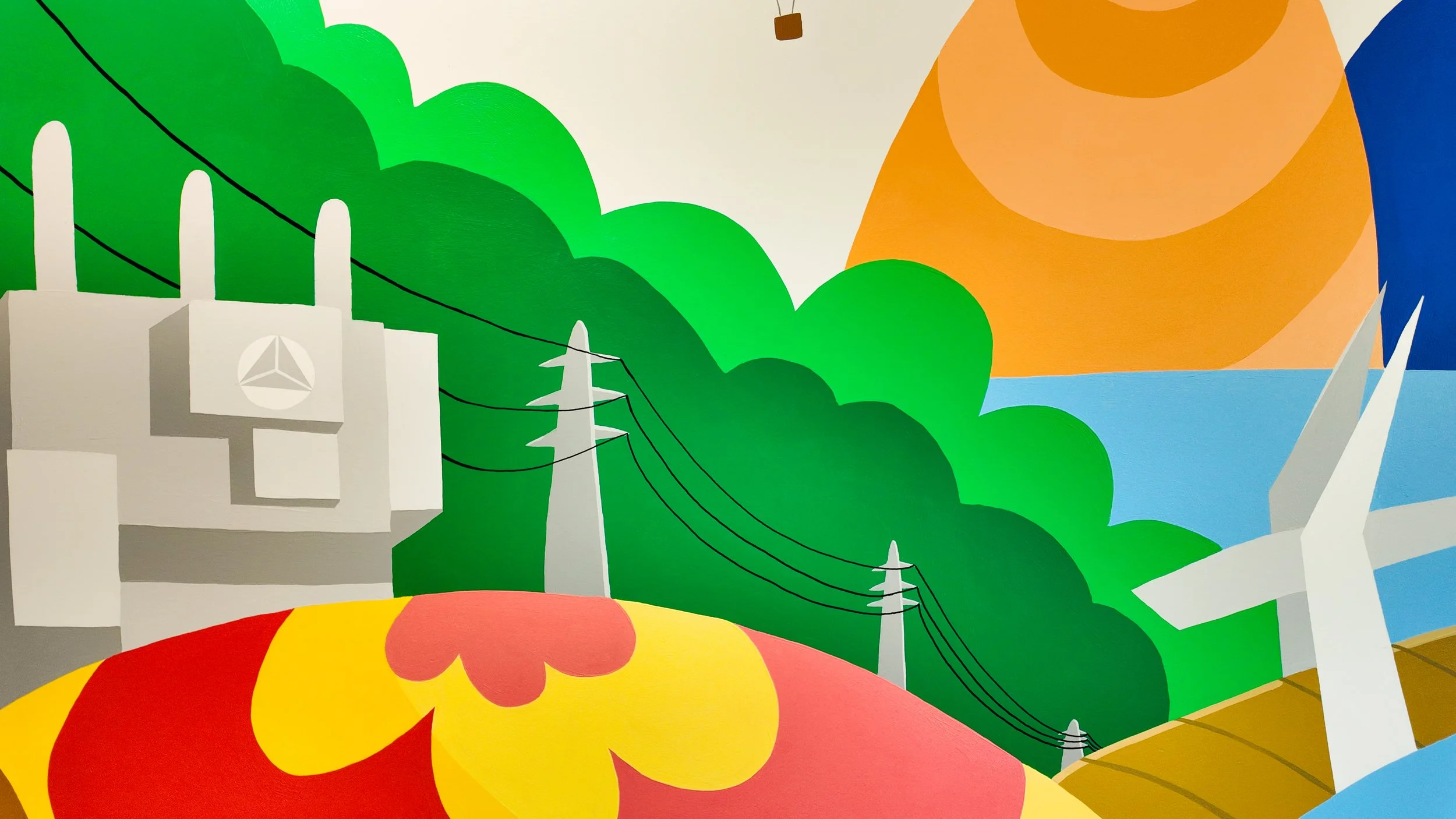 mural cafétéria pour l'entreprise delta star à st-jean sur richelieu