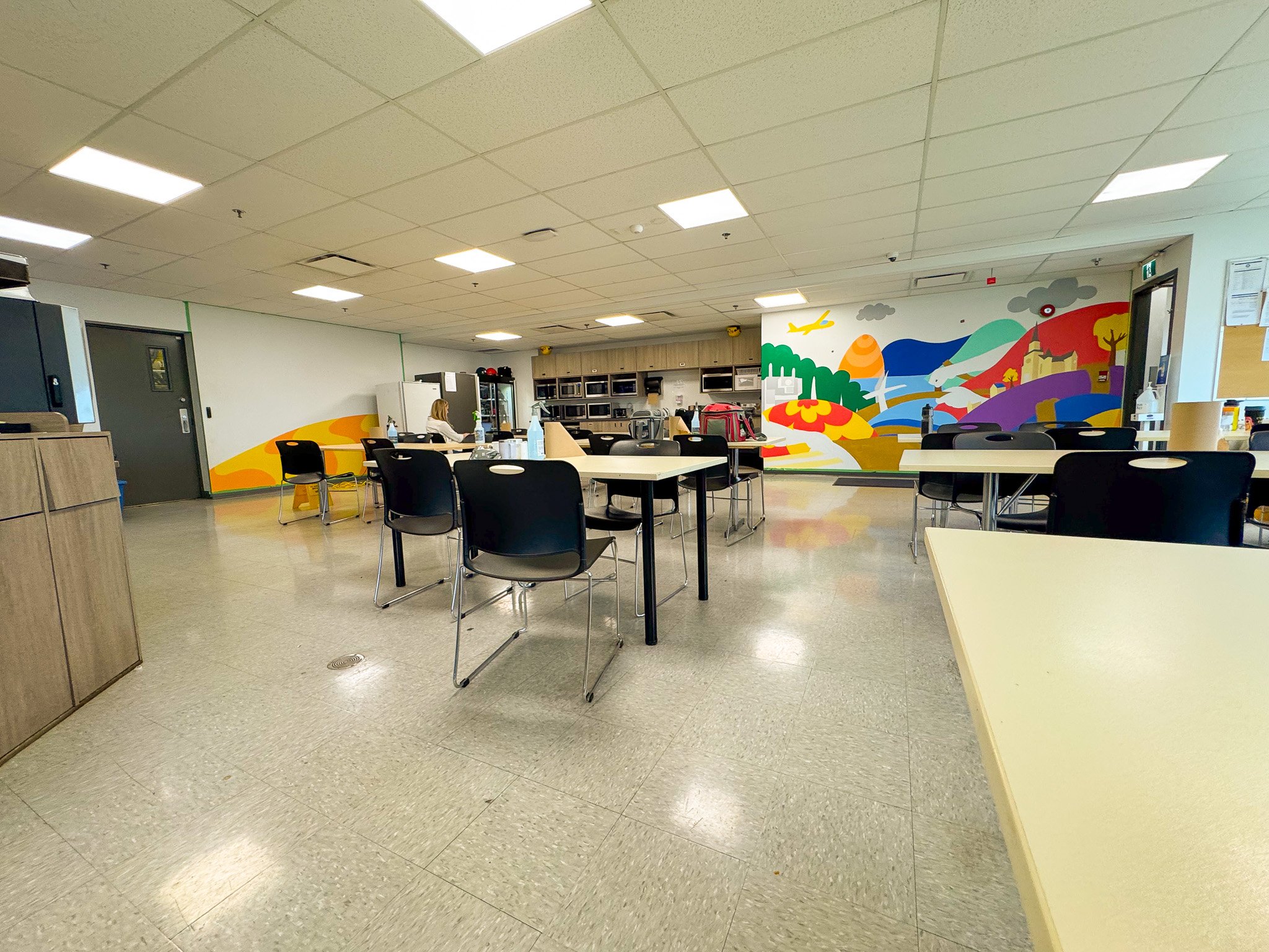 mural cafétéria pour l'entreprise delta star à st-jean sur richelieu