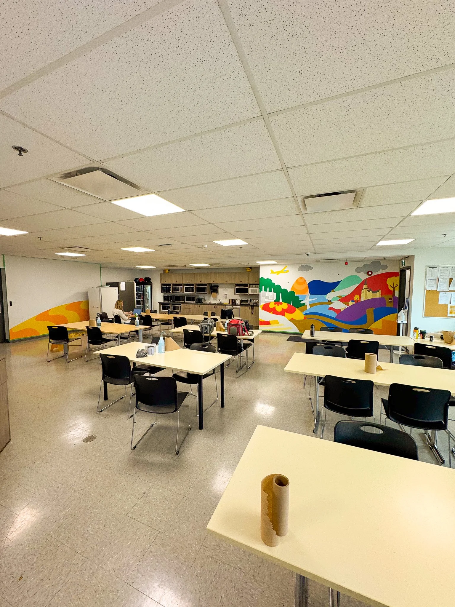 mural cafétéria pour l'entreprise delta star à st-jean sur richelieu