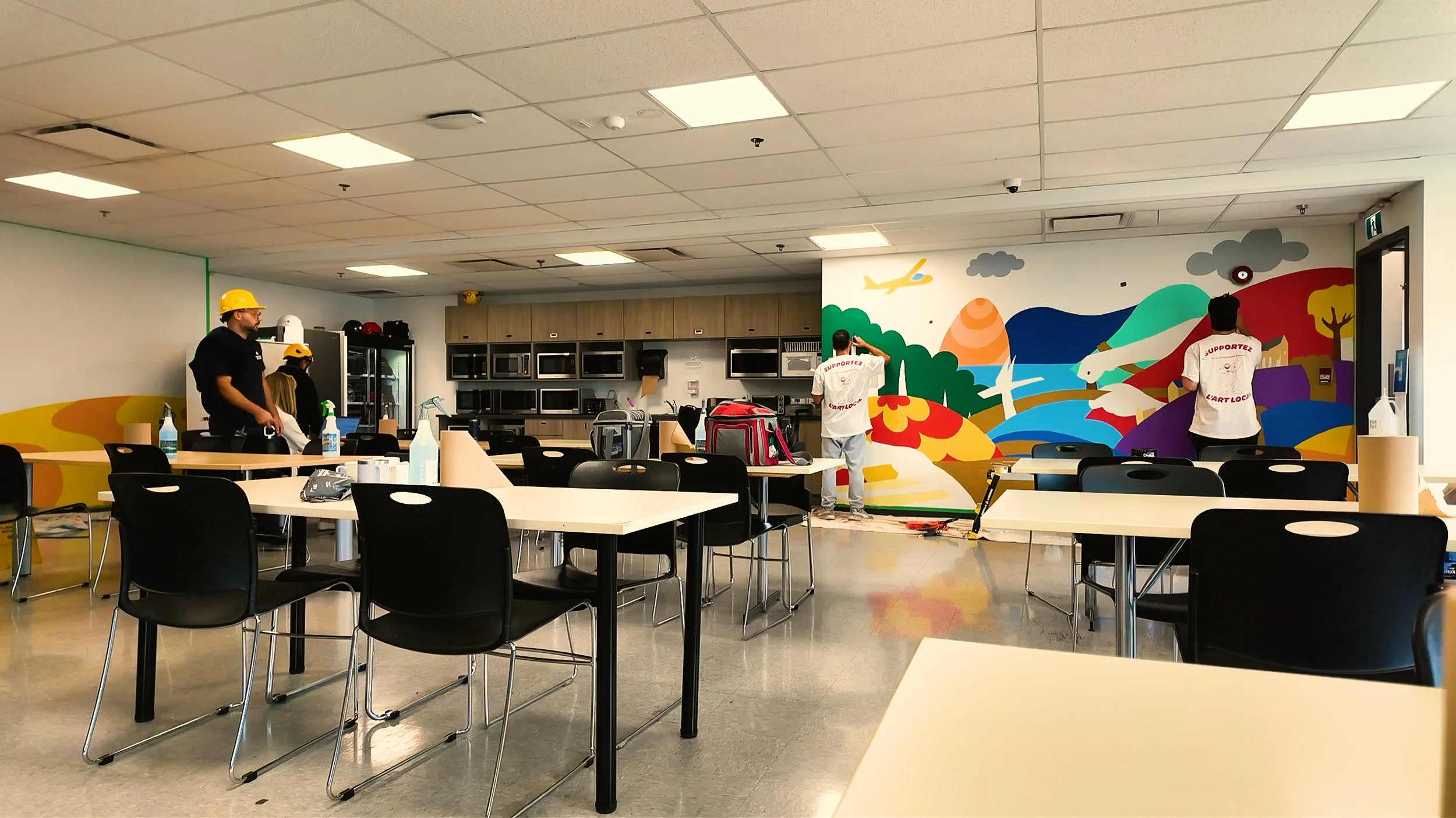 mural cafétéria pour l'entreprise delta star à st-jean sur richelieu