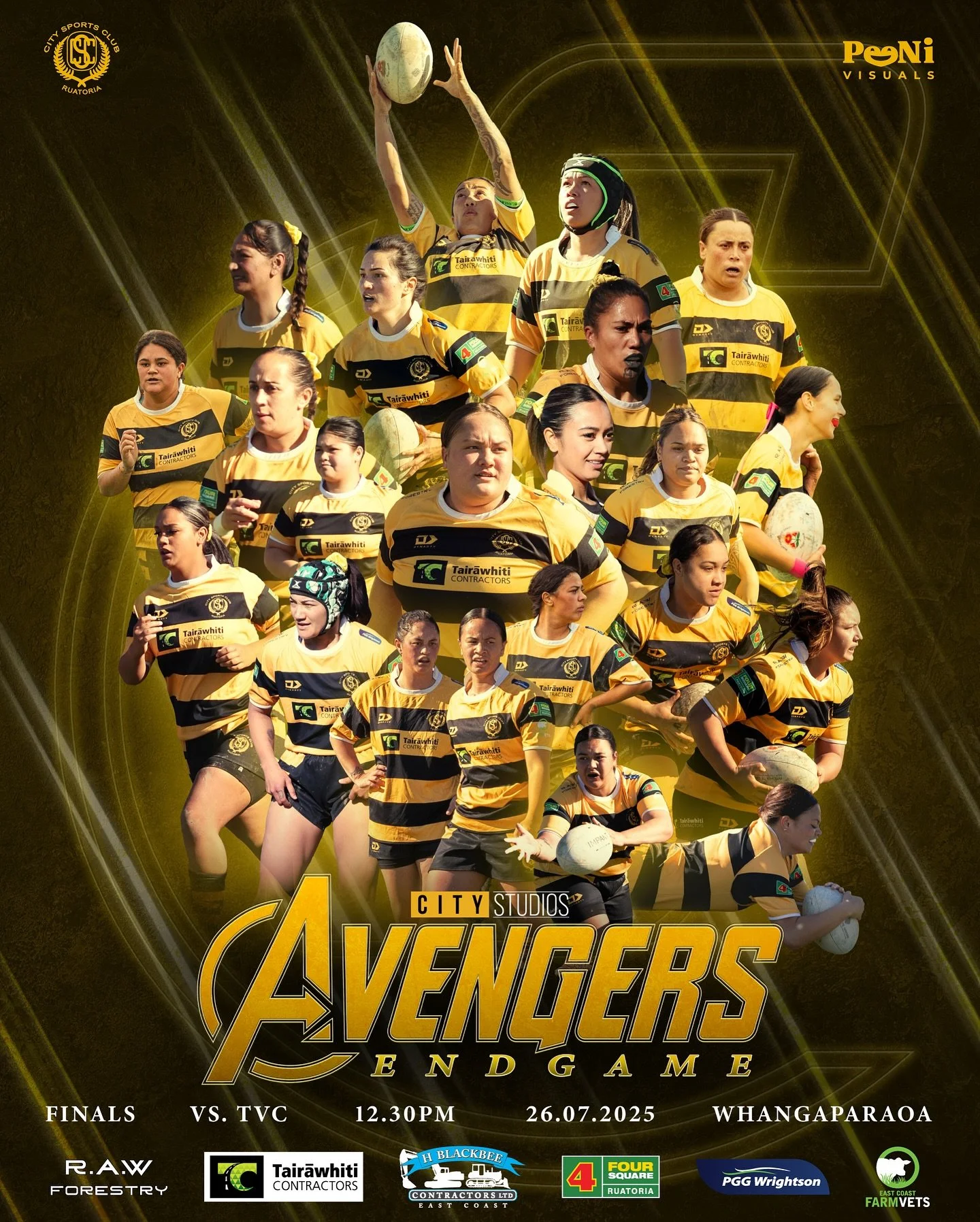 C.I.T.Y&hellip; assemble! 💛🖤

🆚 TVC
🌘 Sat 26 July
⏰ 12.30pm
📍Te Kura Mana Maori o Whangaparaoa