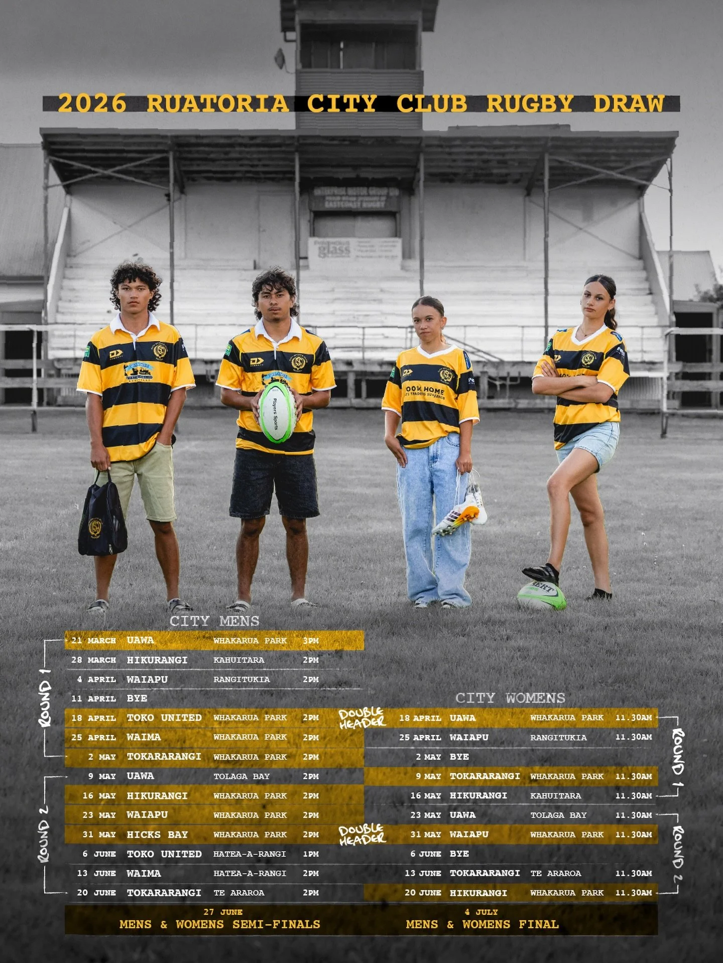 WE&rsquo;RE BACK, E TE WHANAU 🟡⚫️ Our men kickstart the season at home this weekend! 🔥

#blackandyellow #ruatoria #ruatoriacity #npec #clubrugby