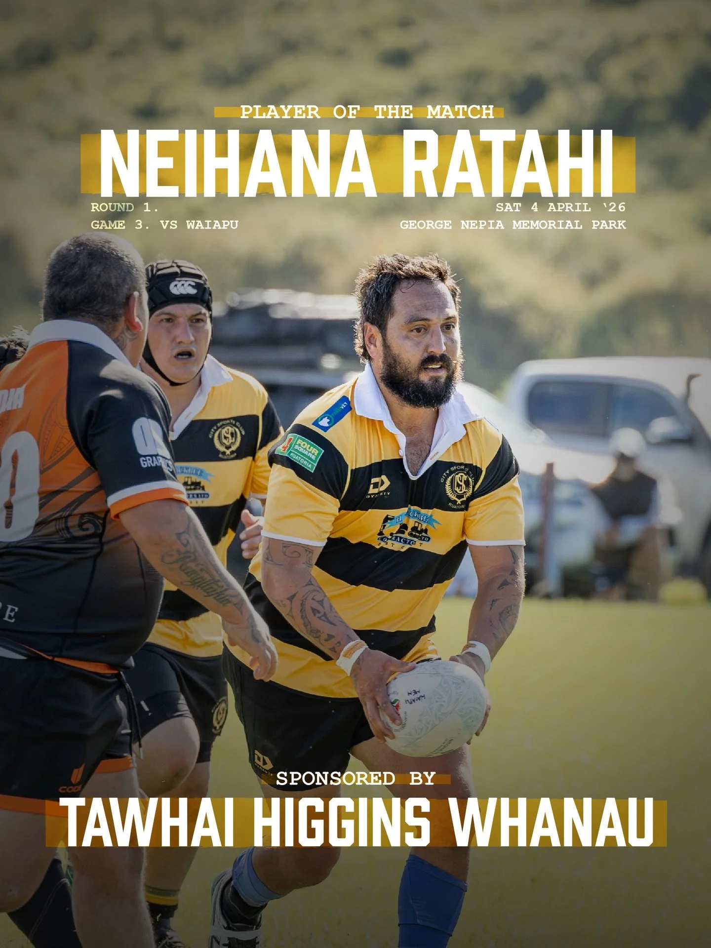 Ruatoria City Mens Player of the Match: sponsored by the TAWHAI HIGGINS WHANAU

🟡⚫️ Neihana Ratahi 🟡⚫️ 

Special mention to Rikki Terekia who was CITY&rsquo;s choice for Player of the Match for Waiapu.

#Ruatoria #ruatoriacity #npec #ClubRugby #pla