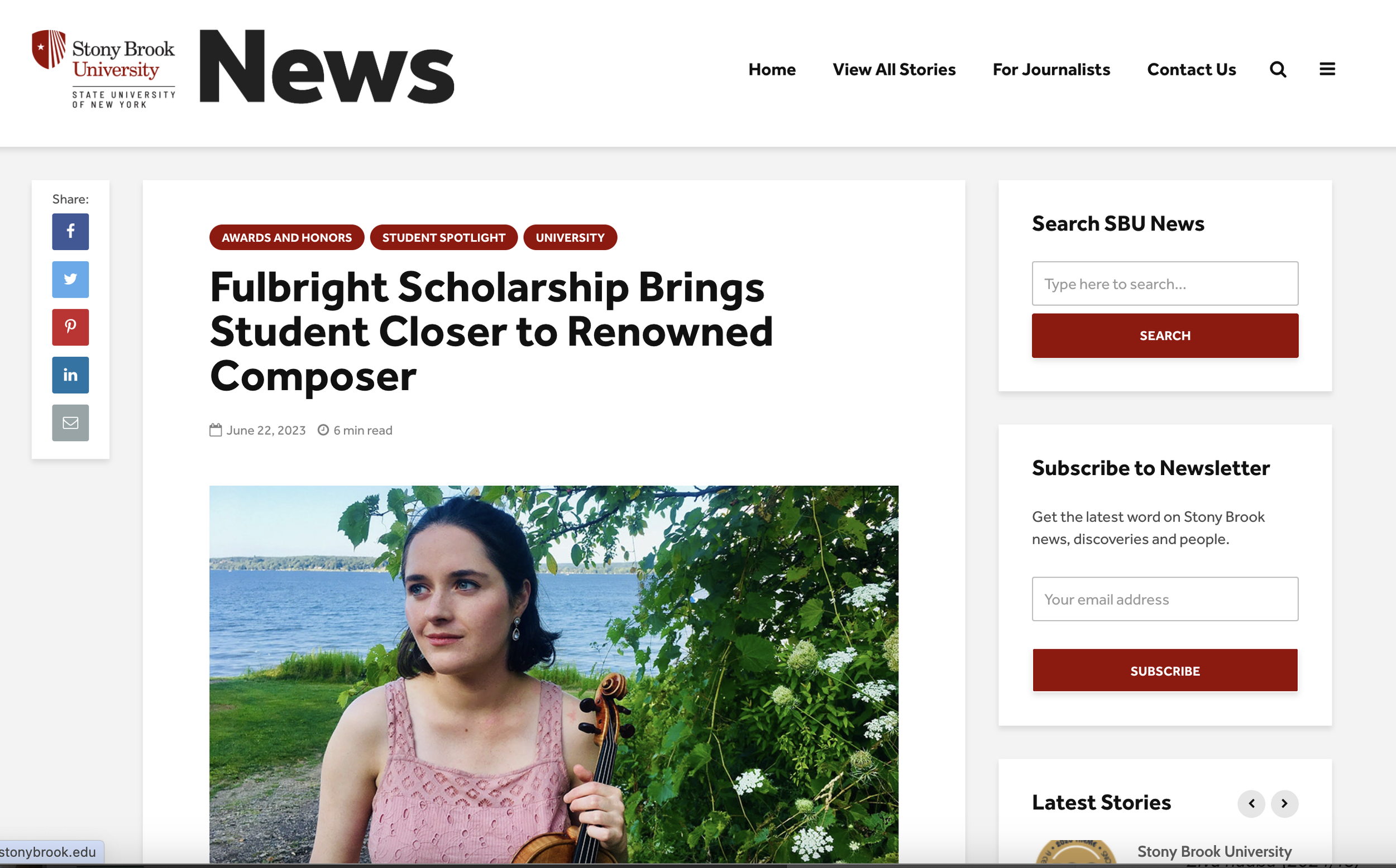 Fulbright Scholarship Brings Student Closer to Renowned Composer