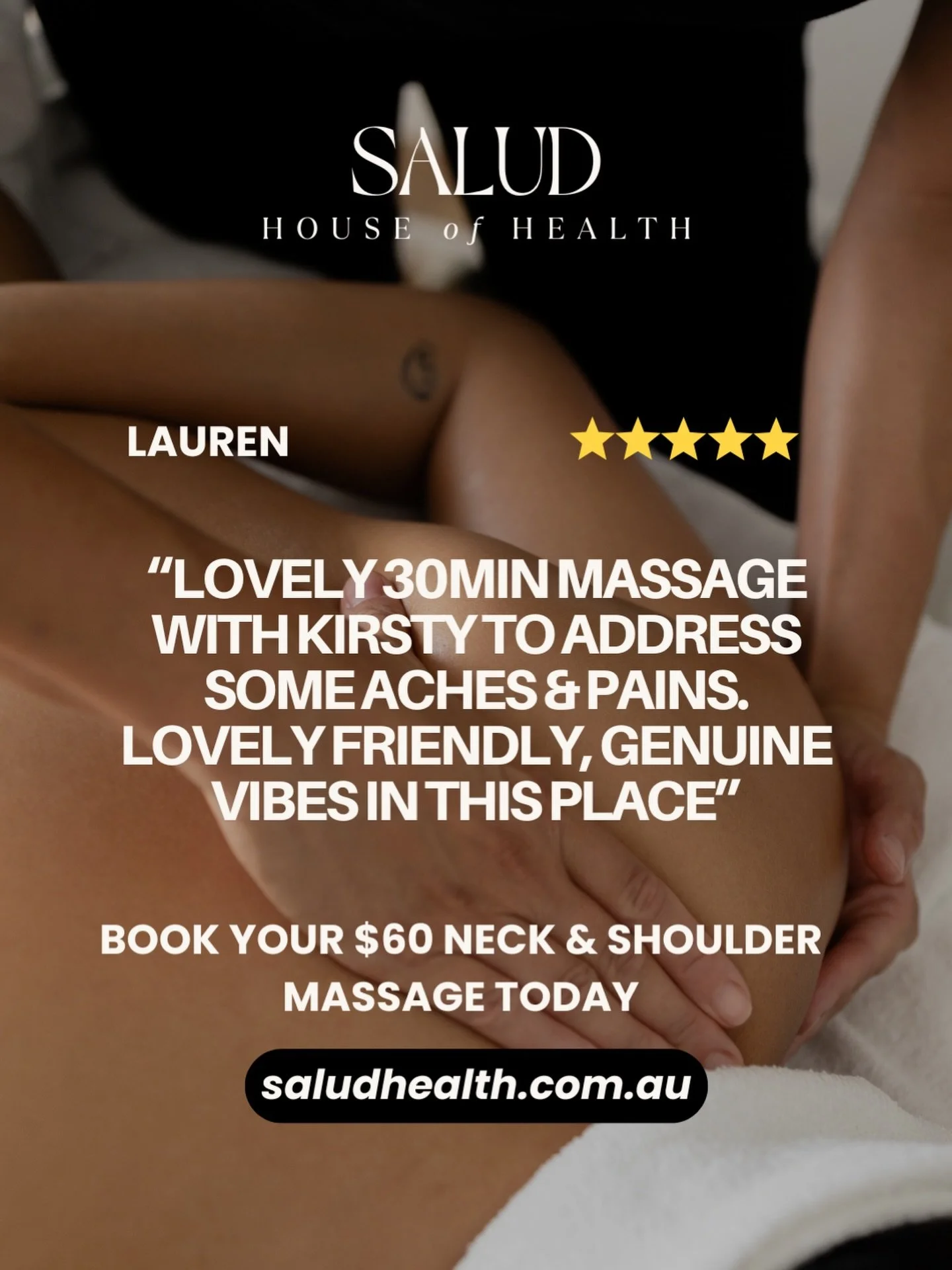 Back By Popular Demand! 🙂&zwj;&harr;️🤎 

You told us how much you LOVED Kirsty&rsquo;s $60 Neck &amp; Shoulder Offer and we listened - we&rsquo;ve extended this amazing tension melting offer into the month of February 👏🏽 

If you&rsquo;ve been on