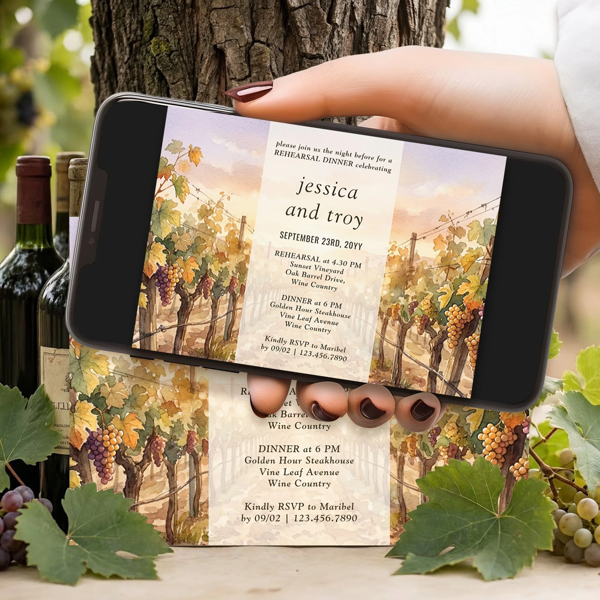 Wedding rehearsal dinner invitation