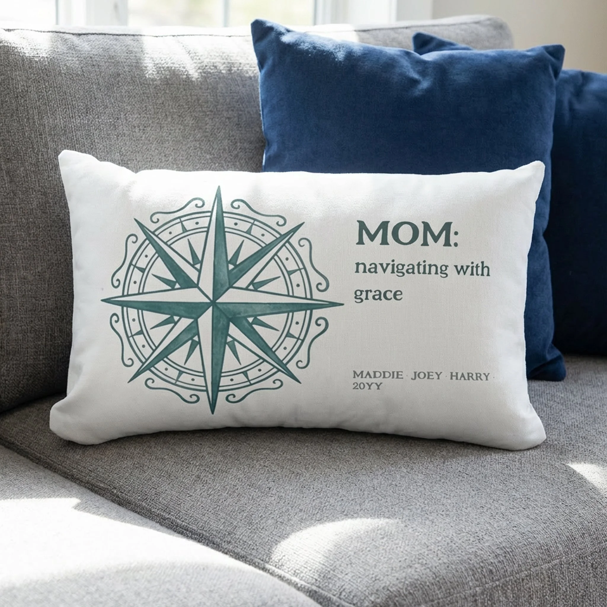 Compass Rose Mom Quote Nautical Heritage Lumbar Pillow.jpg