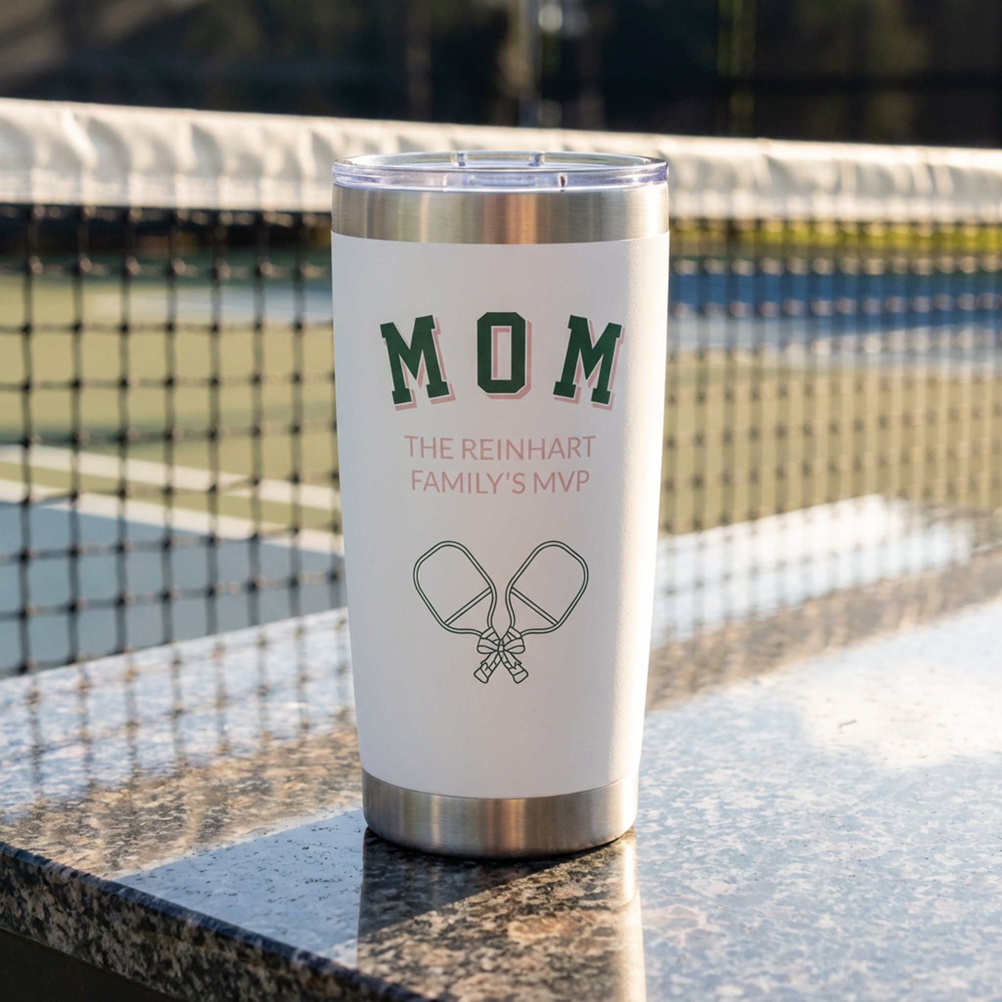 Pickleball Varsity Mom MVP Family Name Insulated Tumbler.jpg