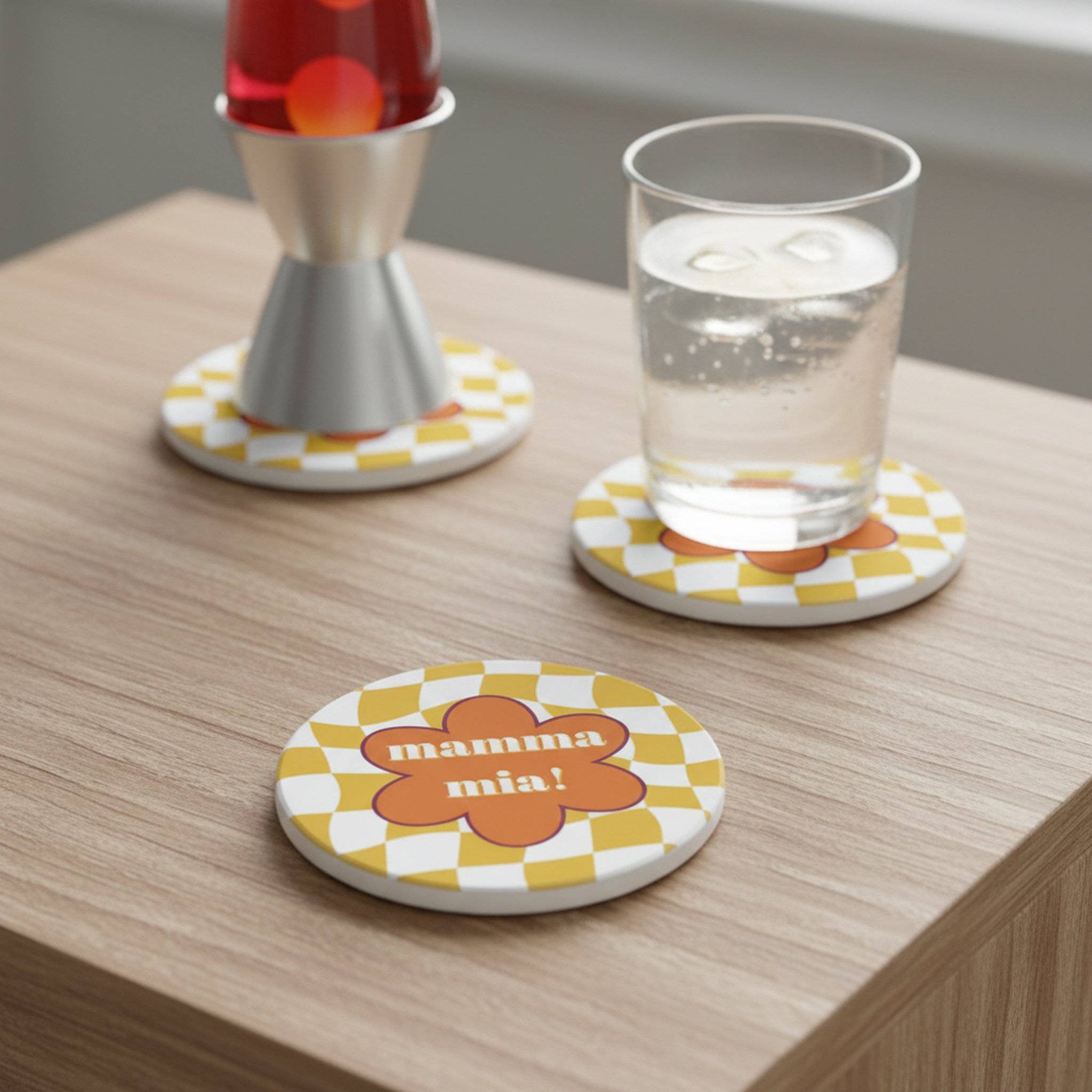 Mamma Mia Retro Groovy Dopamine Kitchen Decor Coaster.jpg