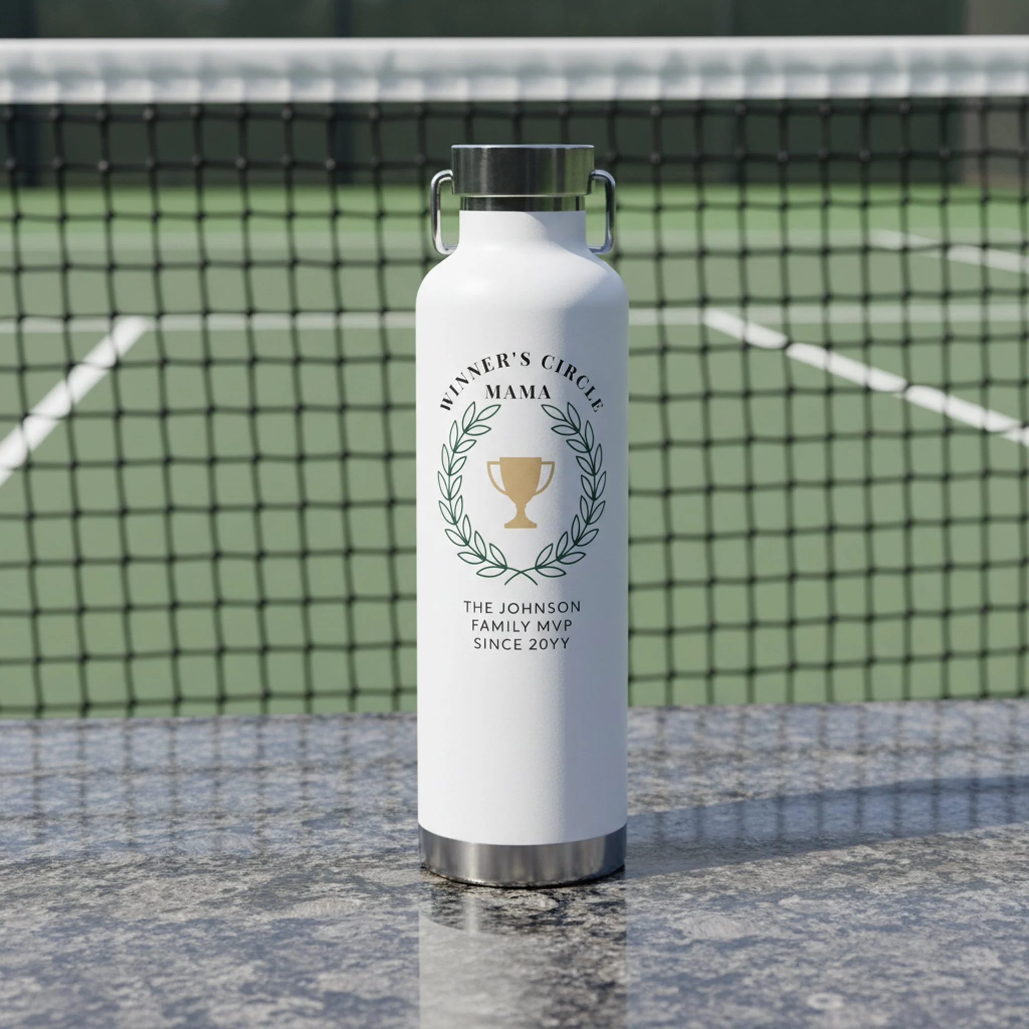 Sporty Mama Club Wreath Family Name MVP Water Bottle.jpg