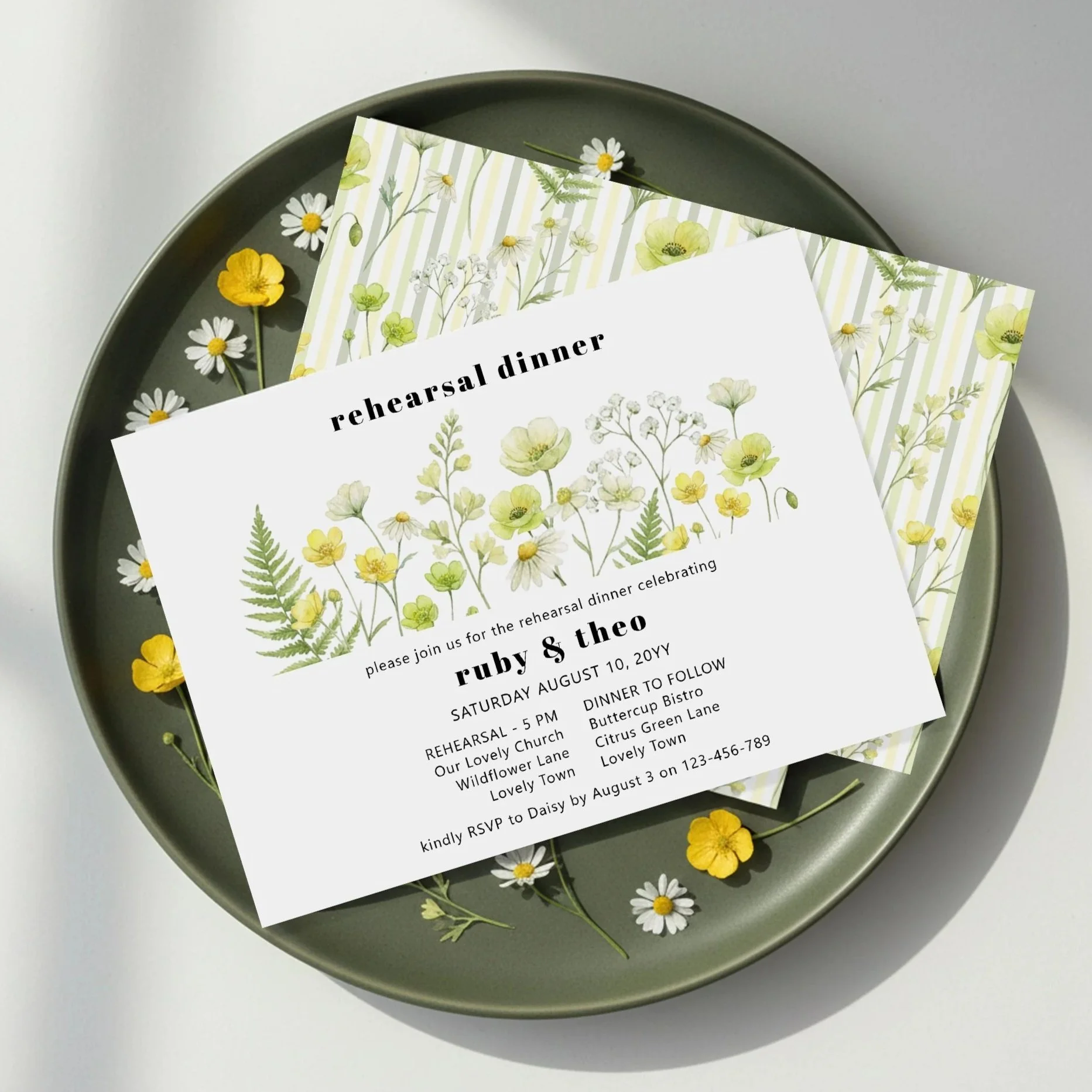 Wedding rehearsal dinner invitation