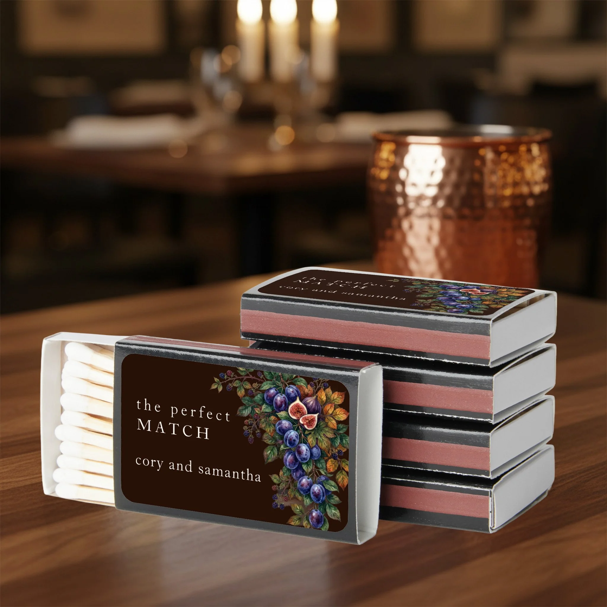 Harvest Plum Floral The Perfect Match Matchboxes