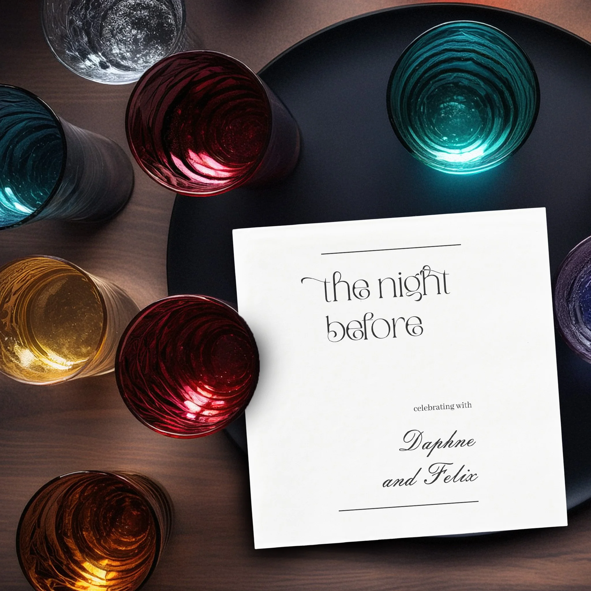 Sleek Contemporary Urban Monogrammed Cocktail Napkins