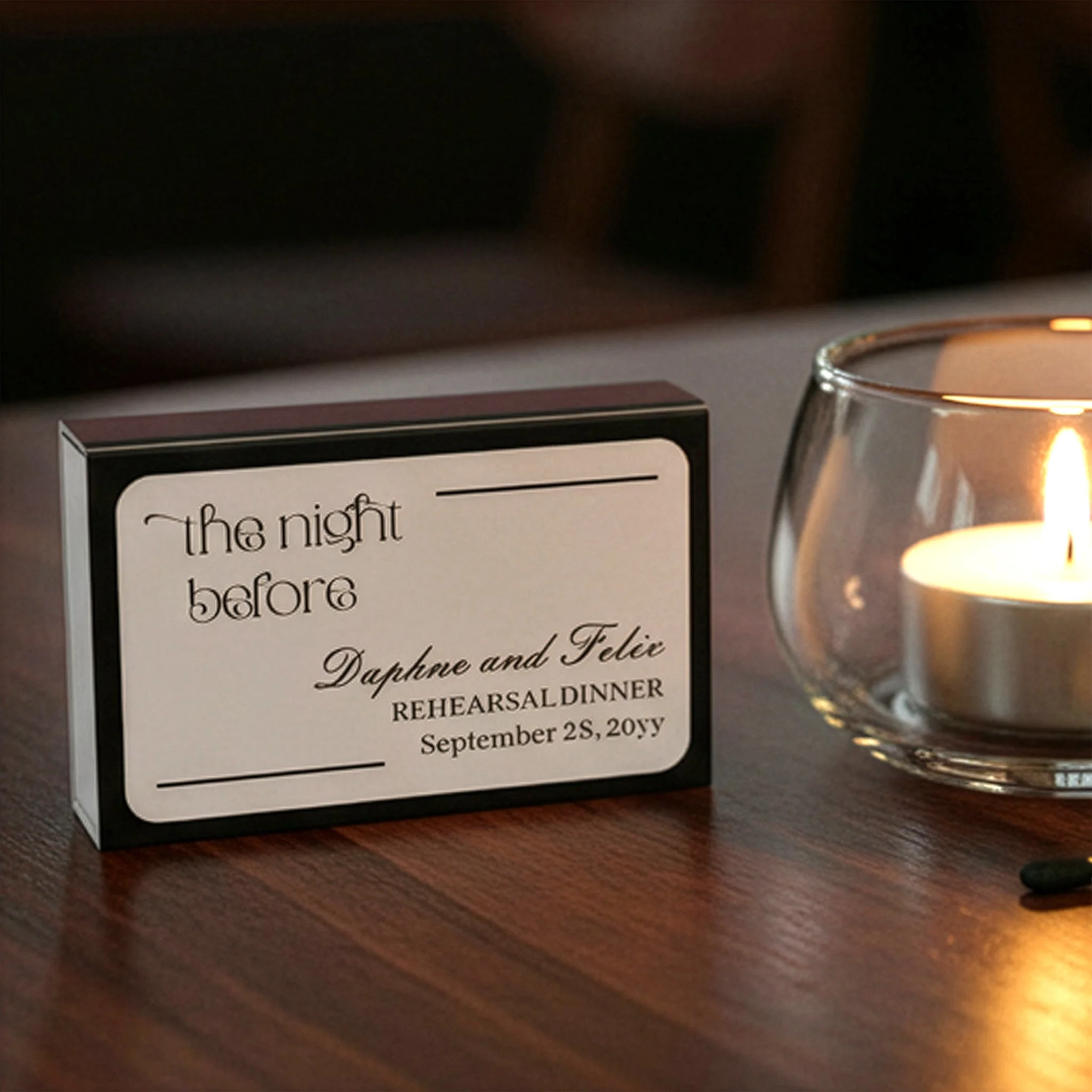 Minimalist Black White The Night Before wedding matches